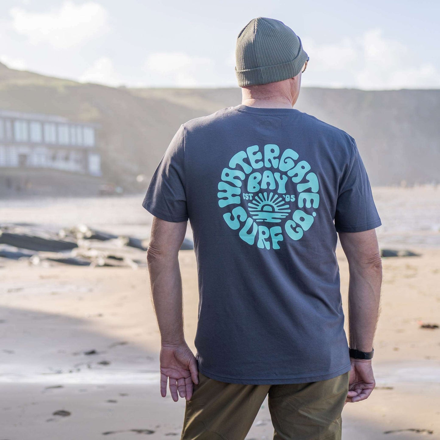 RETRO | T-SHIRT - ANTHRACITE - - Watergate Bay Surf Company.
