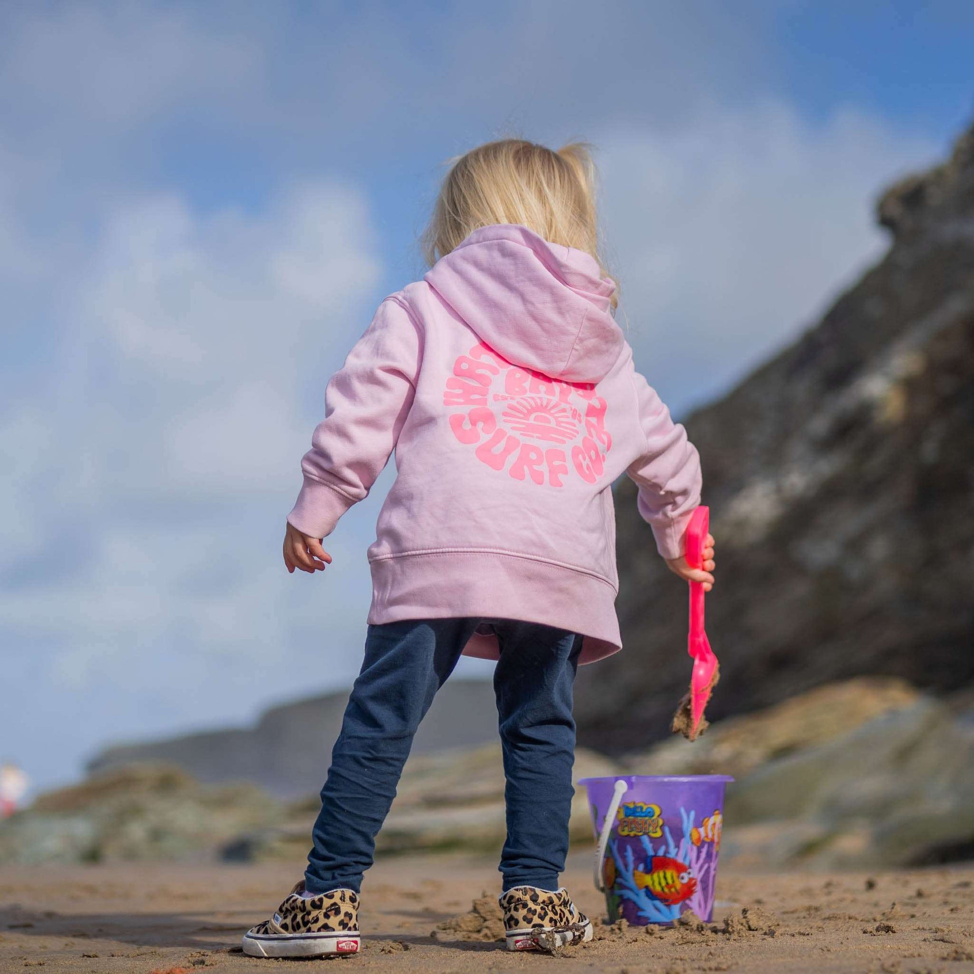 RETRO | KIDS HOODIE - COTTON PINK -  - Watergate Bay Surf Company.