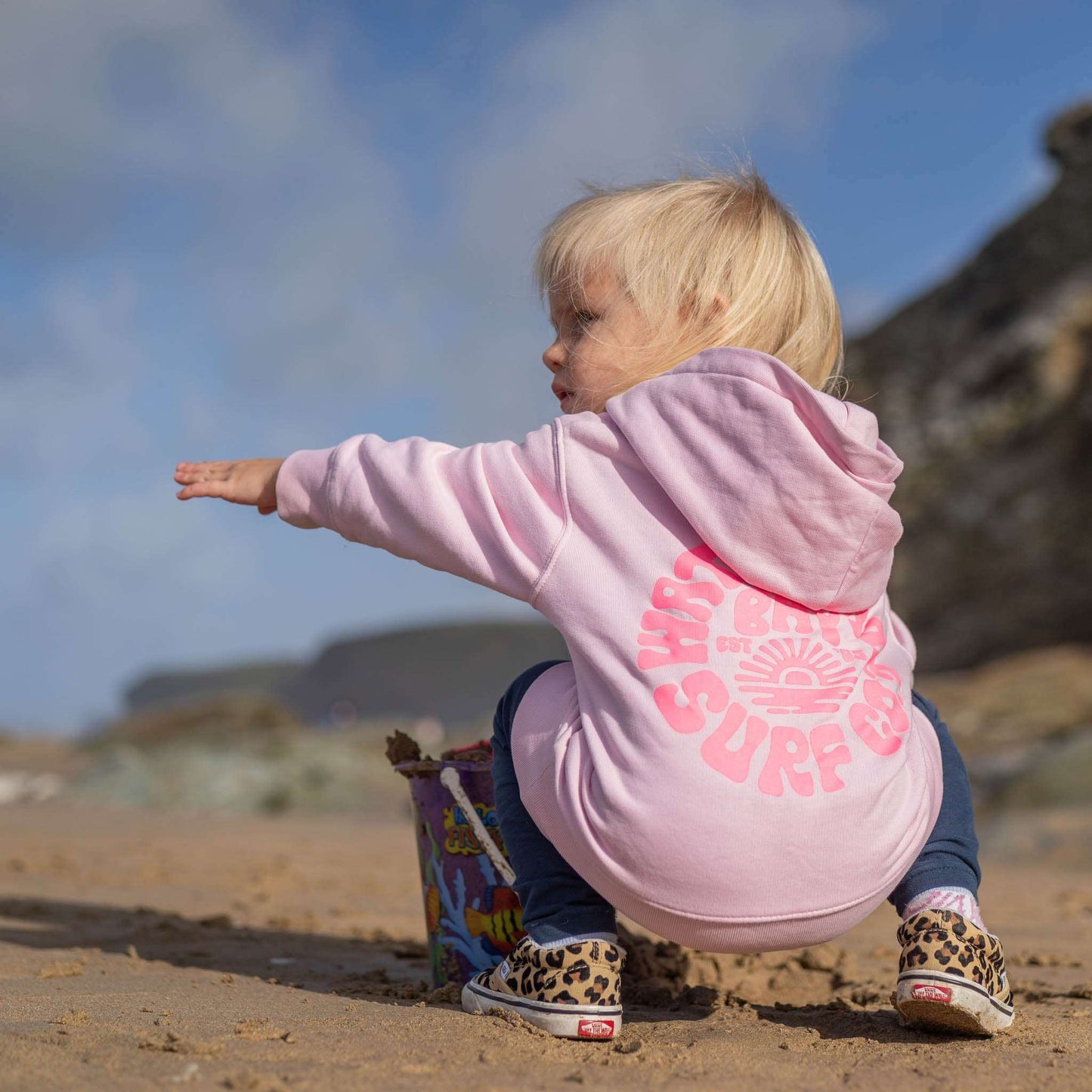 RETRO | KIDS HOODIE - COTTON PINK -  - Watergate Bay Surf Company.