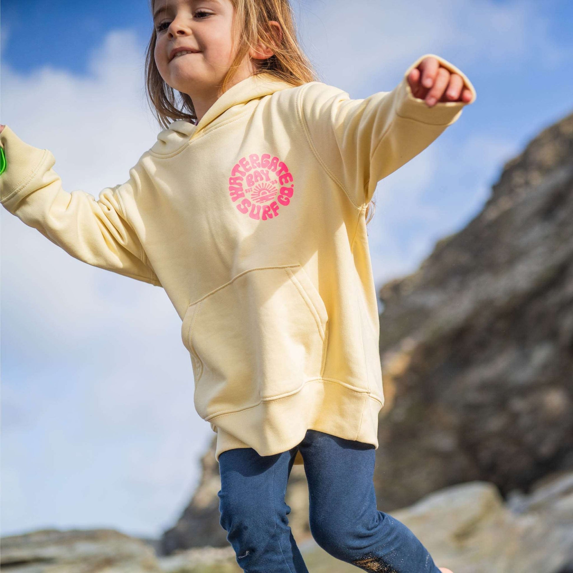 RETRO | KIDS HOODIE - BUTTER -  - Watergate Bay Surf Company.