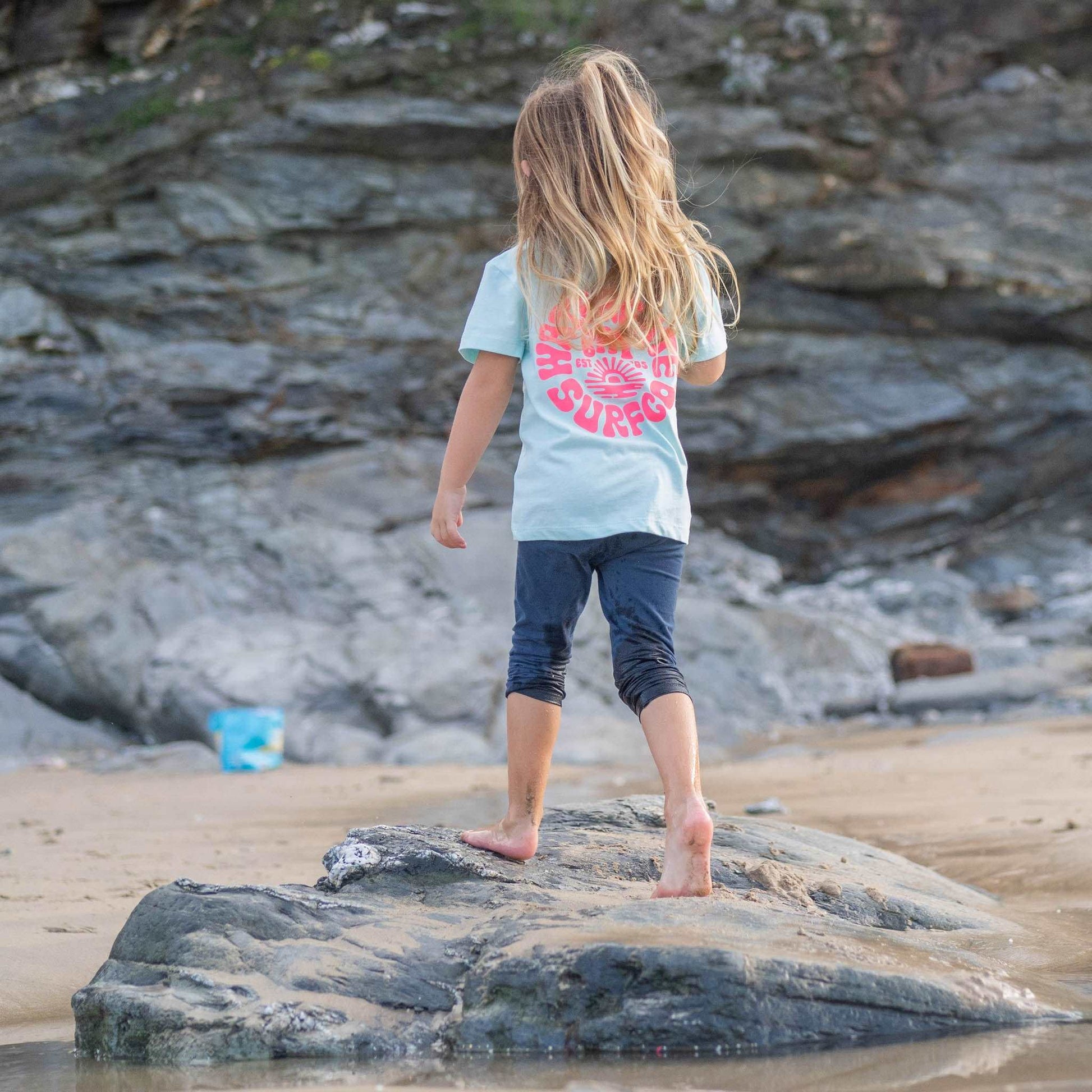 RETRO | KIDS T-SHIRT - CARIBEAN BLUE -  - Watergate Bay Surf Company.
