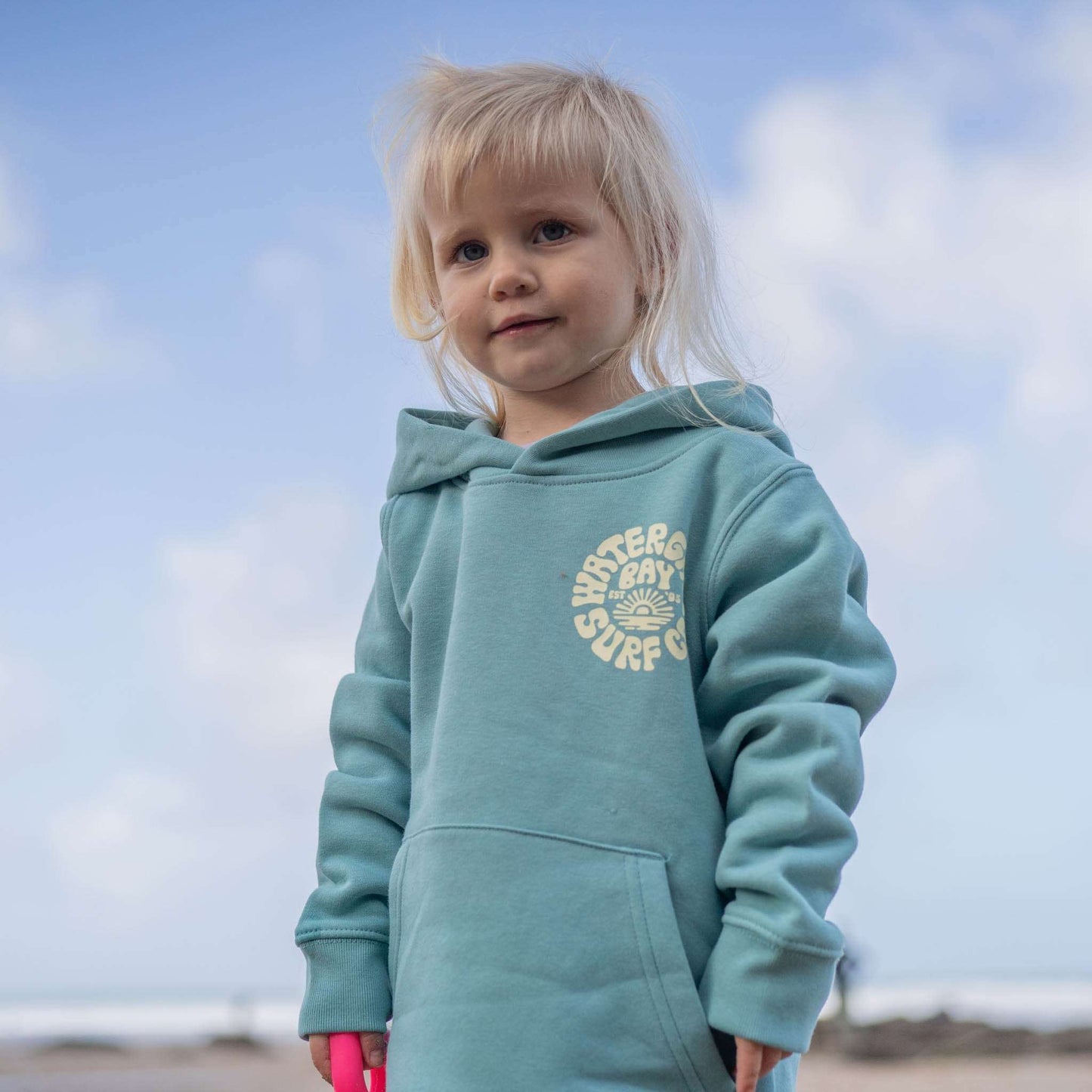 RETRO | KIDS HOODIE - TEAL - - Watergate Bay Surf Company.