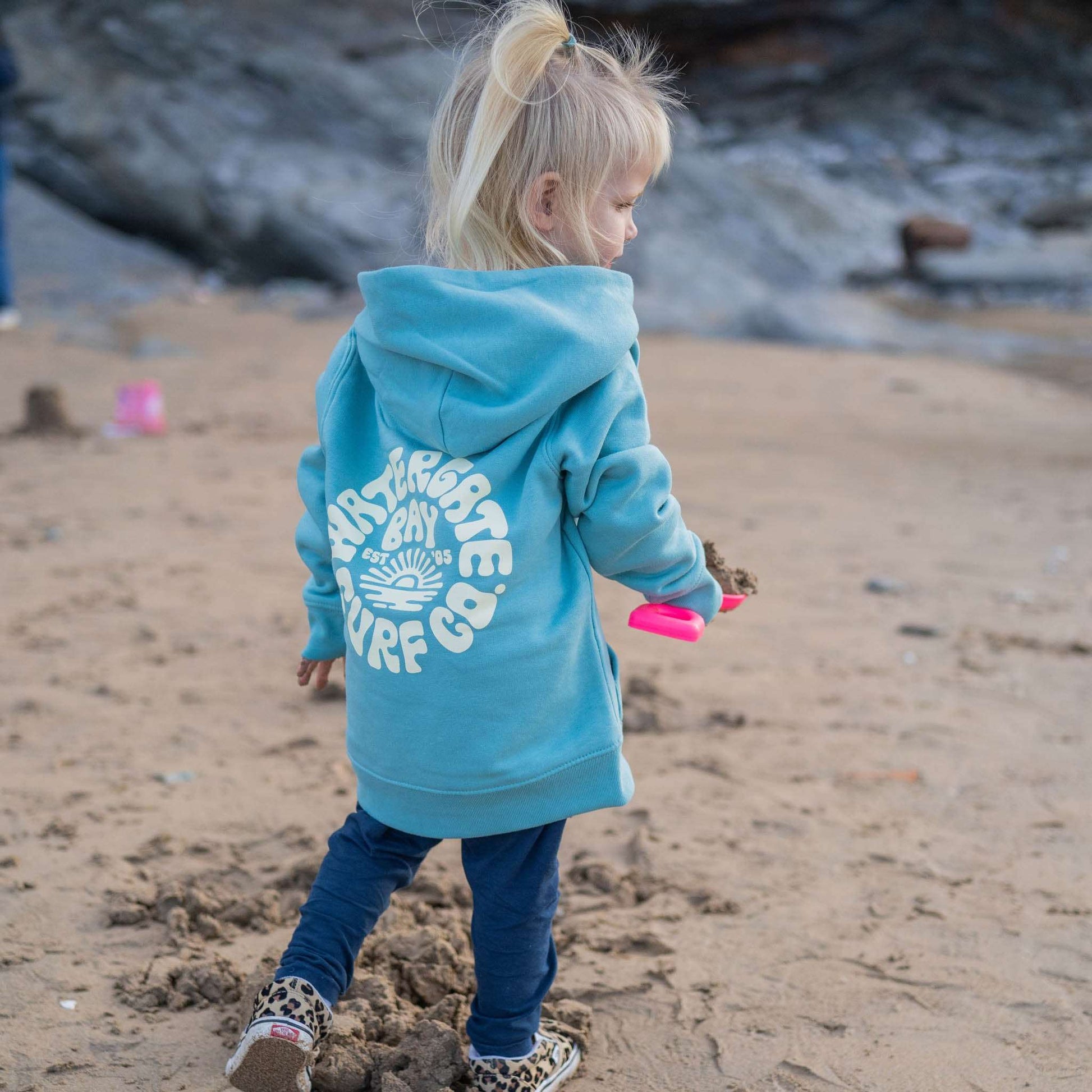 RETRO | KIDS HOODIE - TEAL -  - Watergate Bay Surf Company.