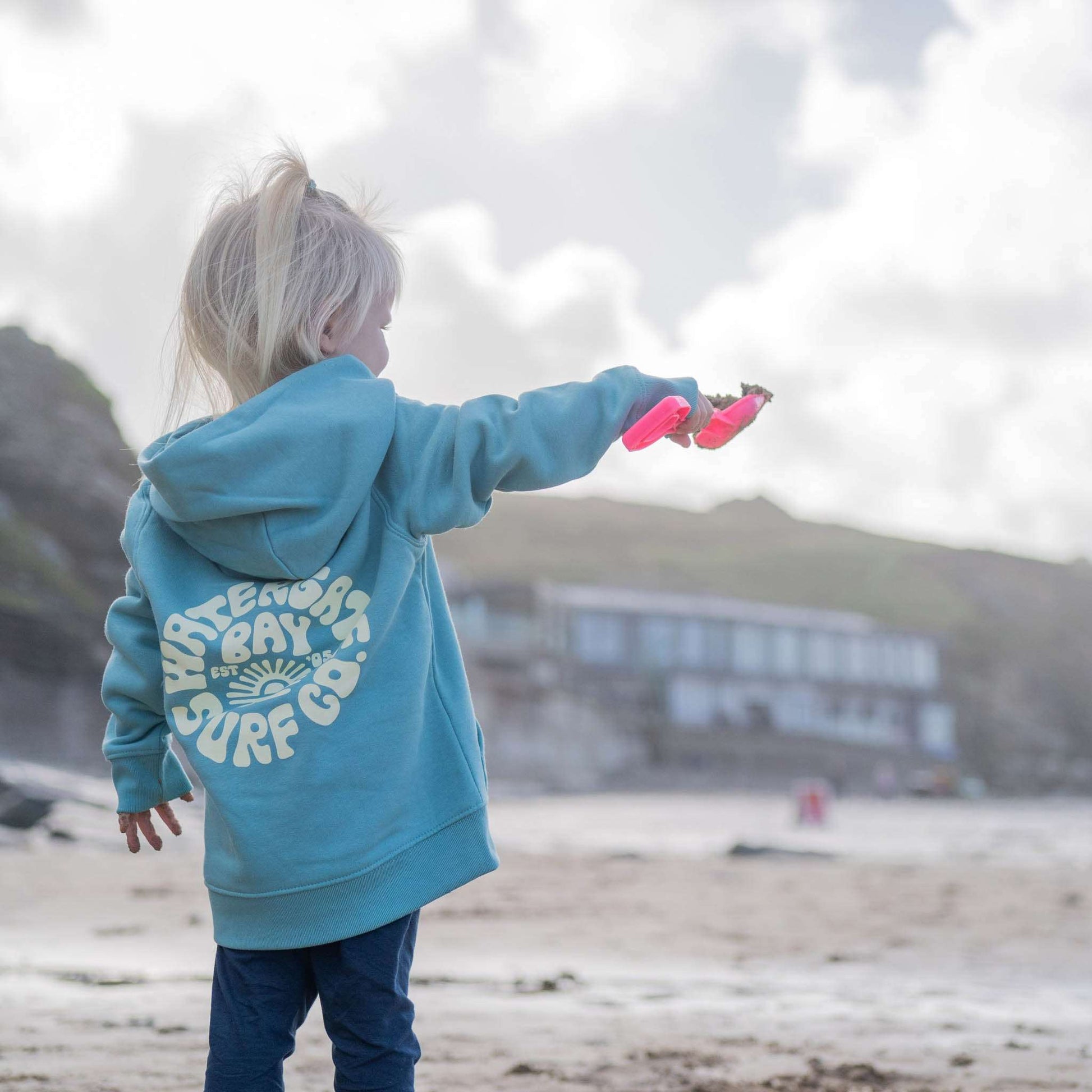 RETRO | KIDS HOODIE - TEAL -  - Watergate Bay Surf Company.
