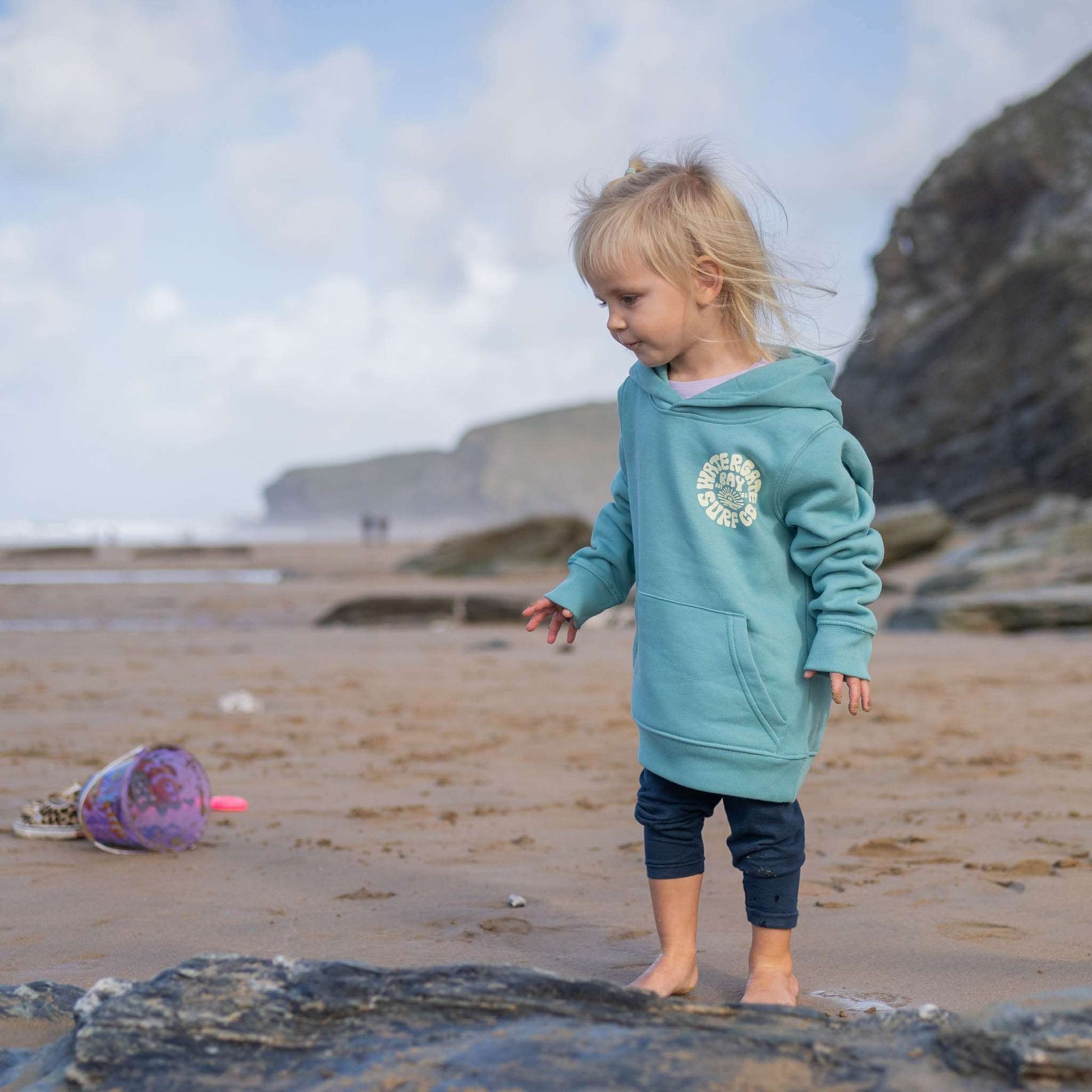 RETRO | KIDS HOODIE - TEAL -  - Watergate Bay Surf Company.