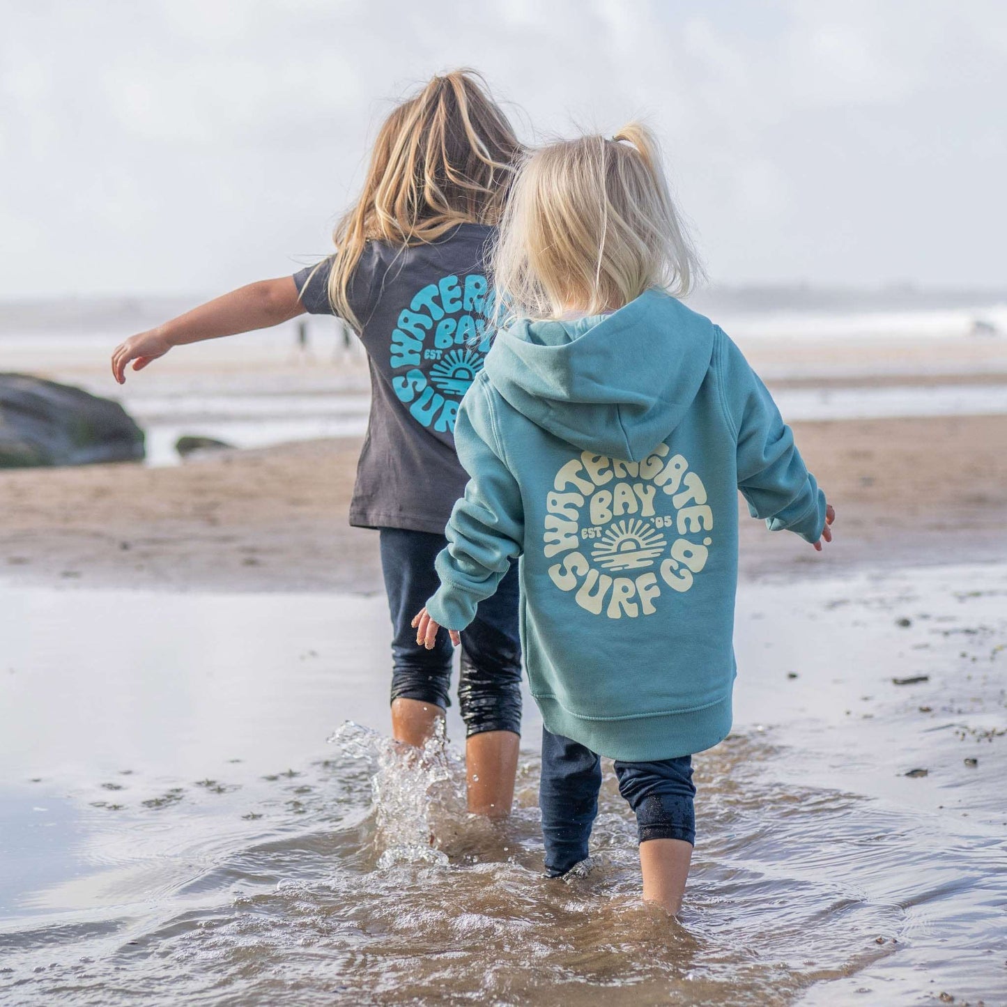 RETRO | KIDS HOODIE - TEAL - - Watergate Bay Surf Company.