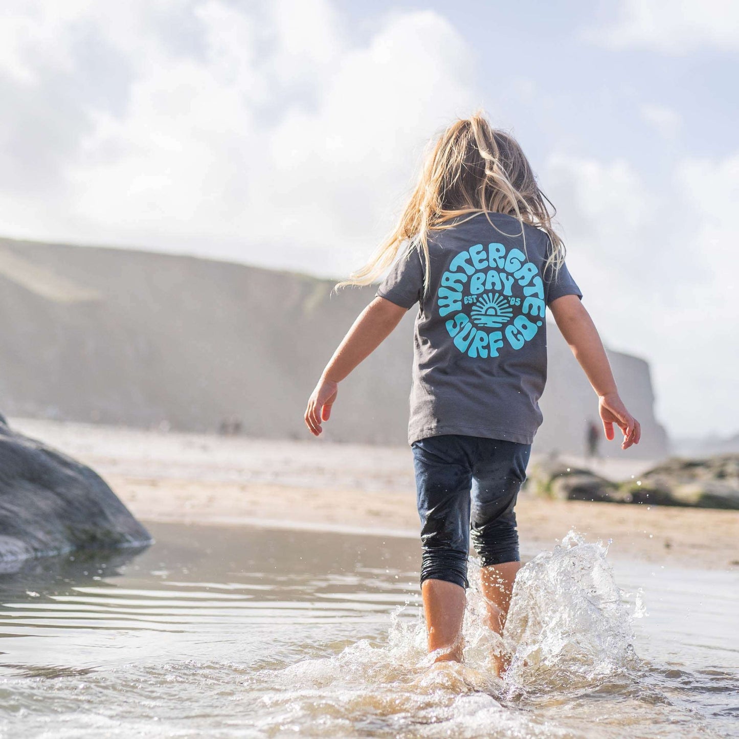 RETRO | KIDS T-SHIRT - ANTHRACITE - - Watergate Bay Surf Company.