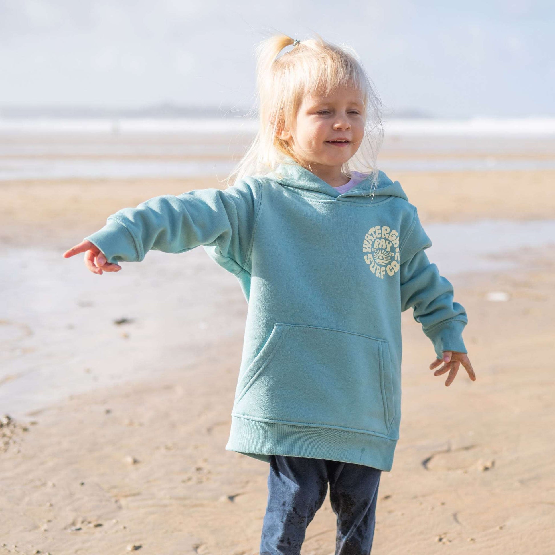 RETRO | KIDS HOODIE - TEAL -  - Watergate Bay Surf Company.