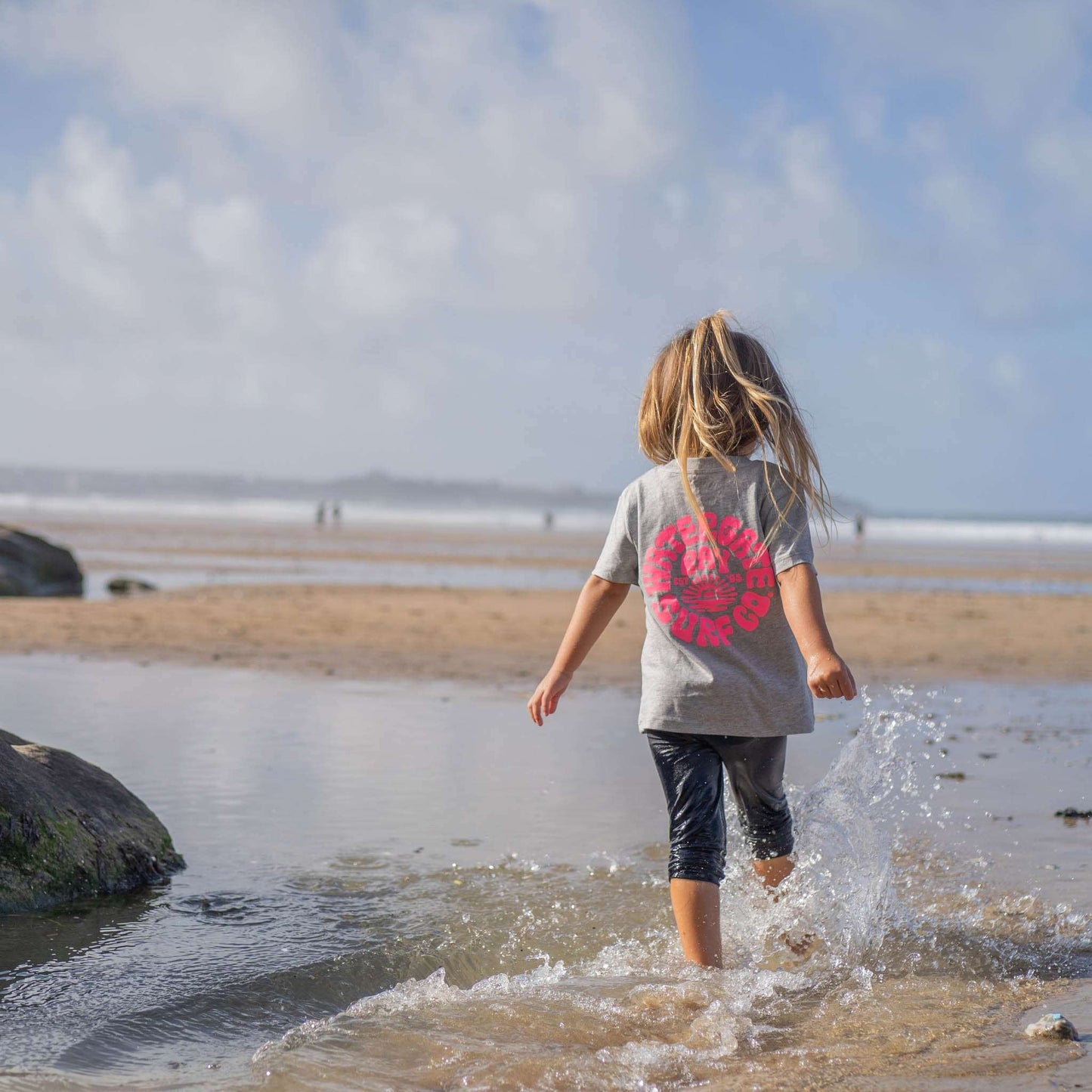 RETRO | KIDS T-SHIRT - HEATHER GREY - - Watergate Bay Surf Company.