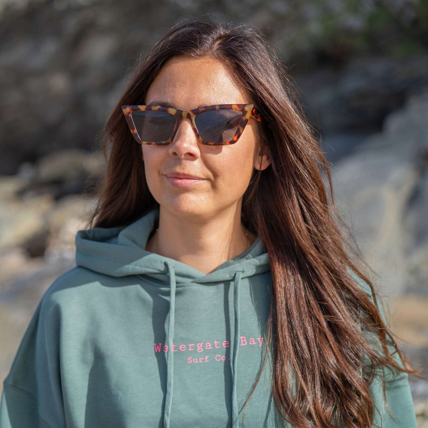 TEXT | WOMENS CROPPED HOODIE - GREENBAY - - Watergate Bay Surf Company.