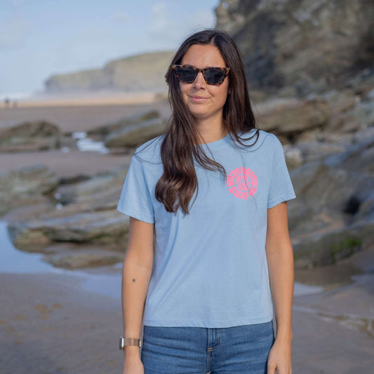 RETRO | LADIES T-SHIRT - SOUL BLUE -  - Watergate Bay Surf Company.