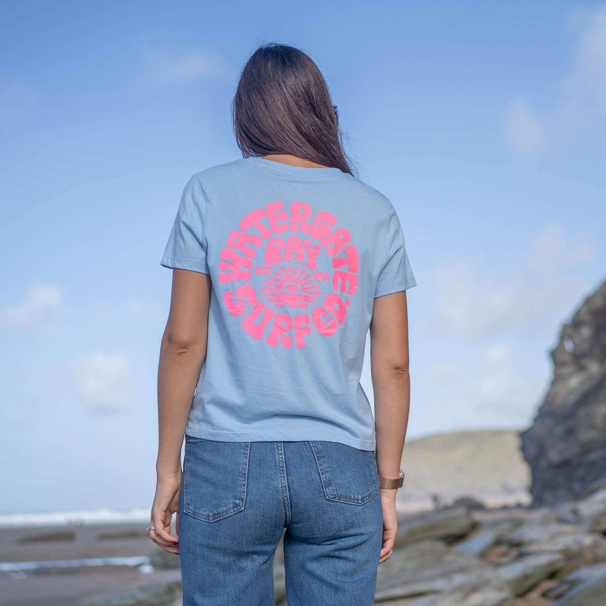 RETRO | LADIES T-SHIRT - SOUL BLUE -  - Watergate Bay Surf Company.