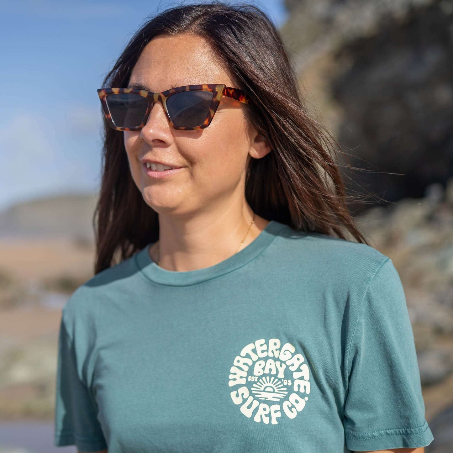 RETRO | MENS T-SHIRT - HYDRO GREEN - - Watergate Bay Surf Company.