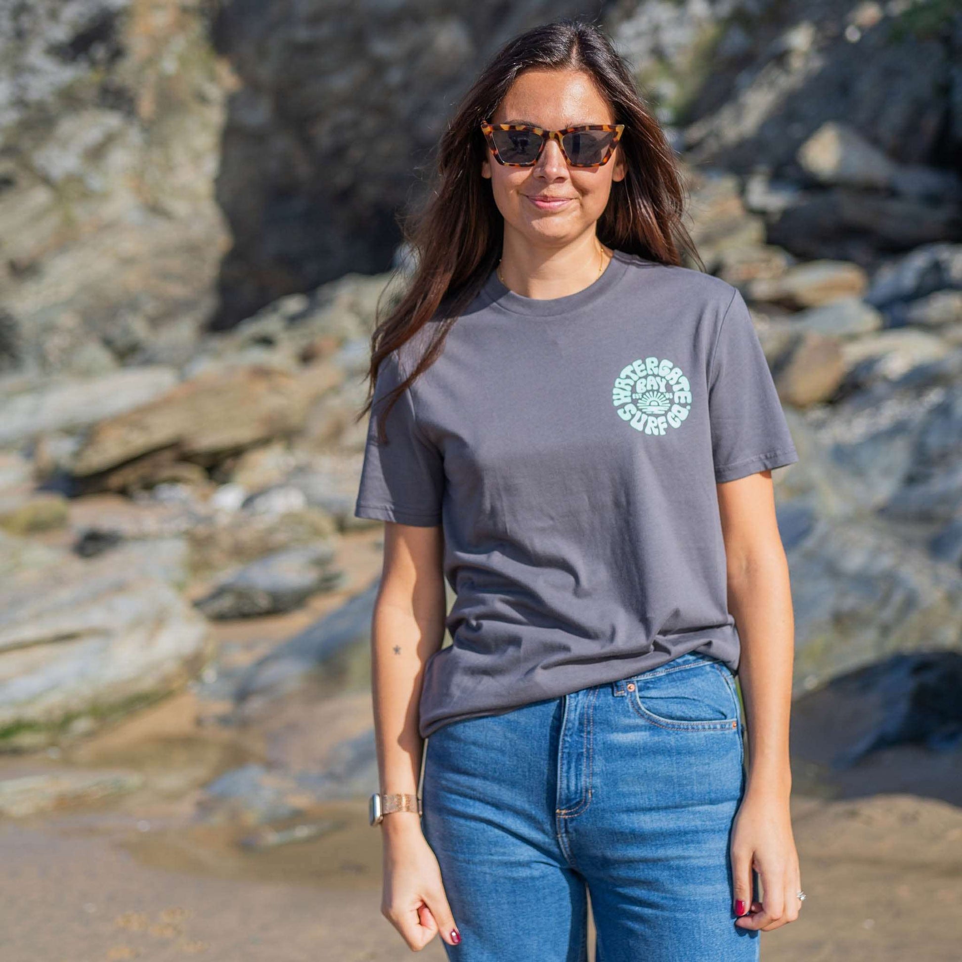 RETRO | T-SHIRT - ANTHRACITE -  - Watergate Bay Surf Company.