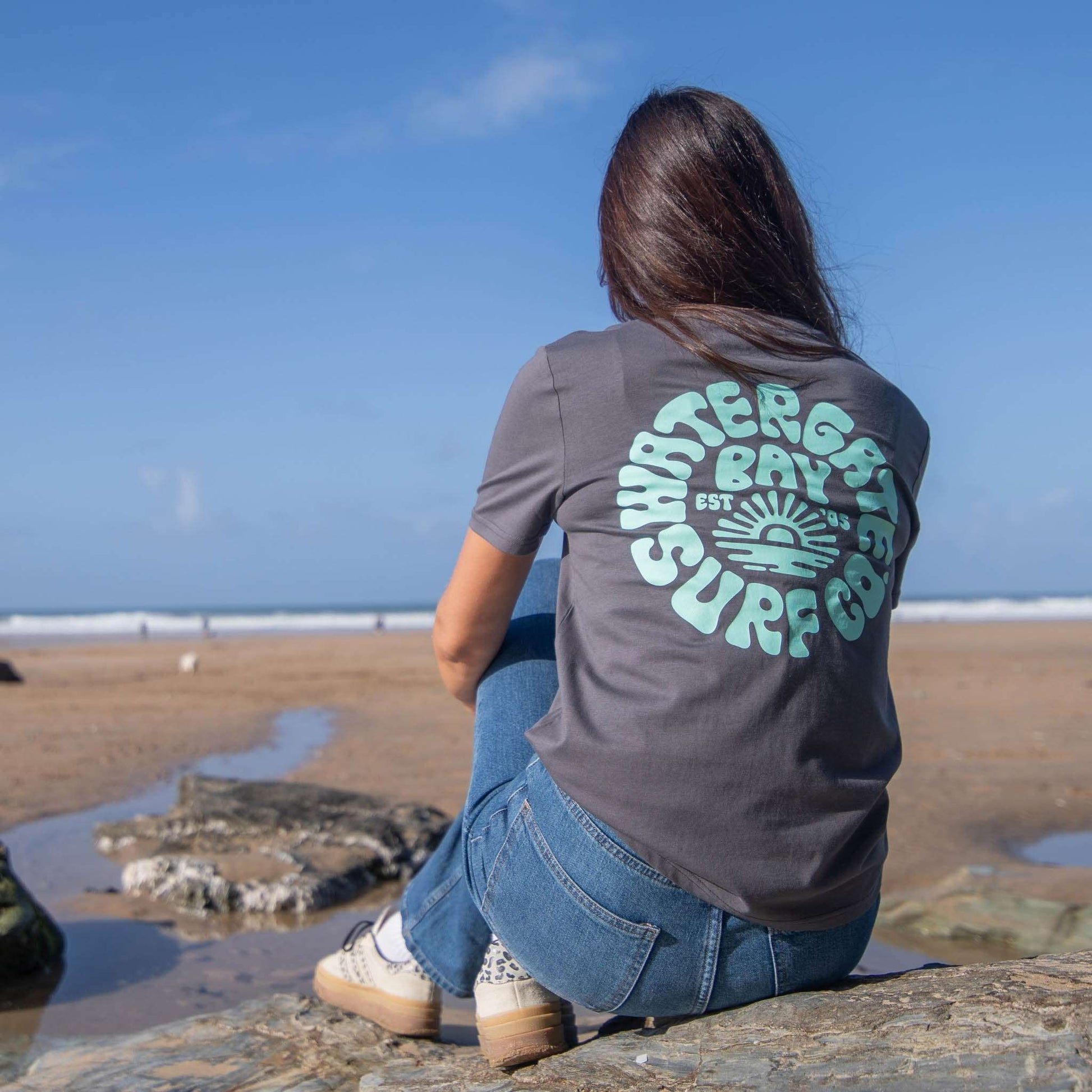 RETRO | T-SHIRT - ANTHRACITE -  - Watergate Bay Surf Company.