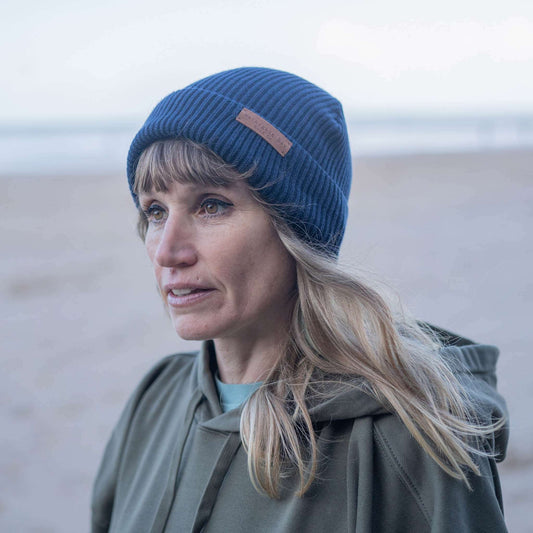 TEXT | FISHERMANS BEANIE - FRENCH NAVY -  - Watergate Bay Surf Company.