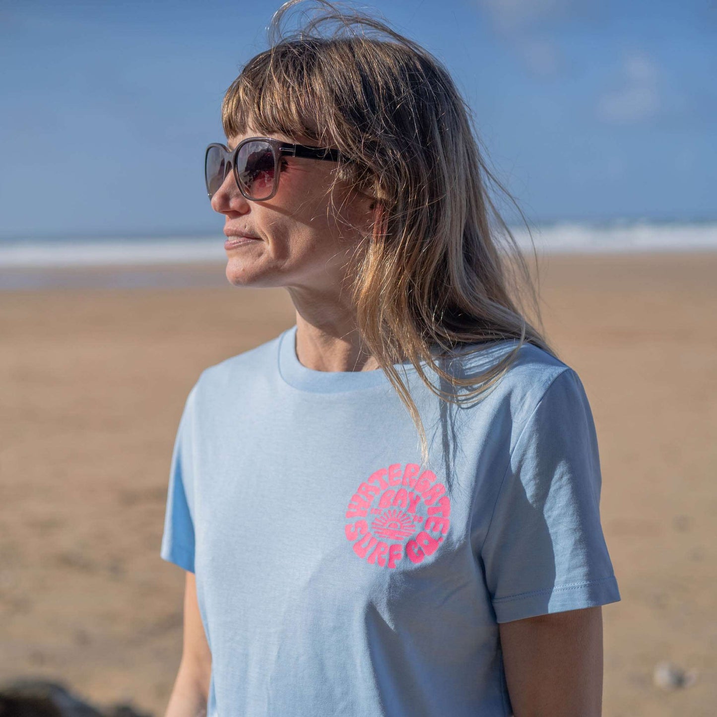RETRO | LADIES T-SHIRT - SOUL BLUE - - Watergate Bay Surf Company.