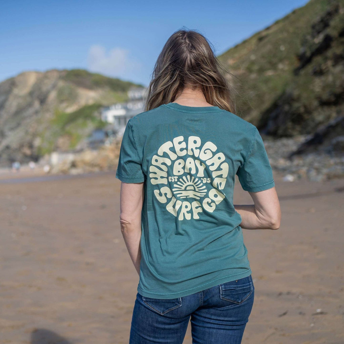 RETRO | MENS T-SHIRT - HYDRO GREEN - - Watergate Bay Surf Company.