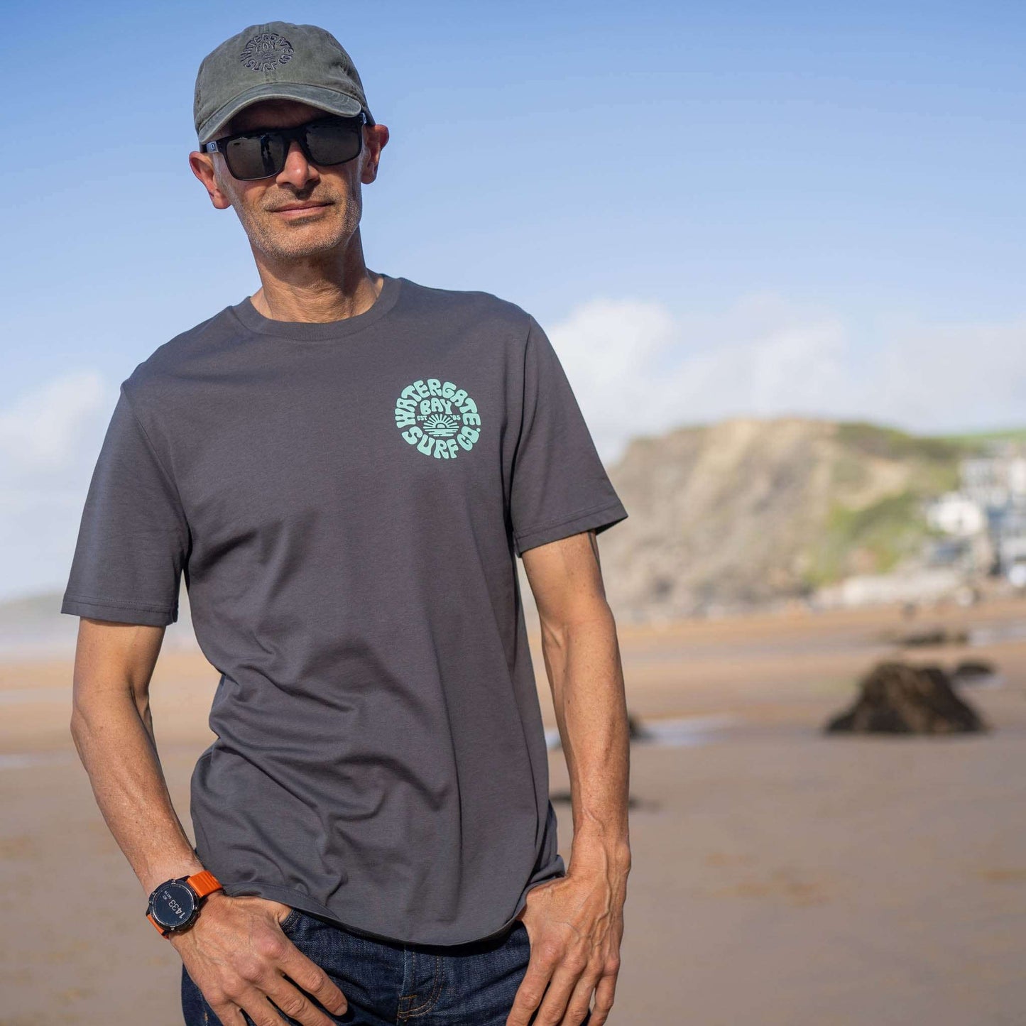 RETRO | ORGANIC COTTON CAP - KHAKI - - Watergate Bay Surf Company.