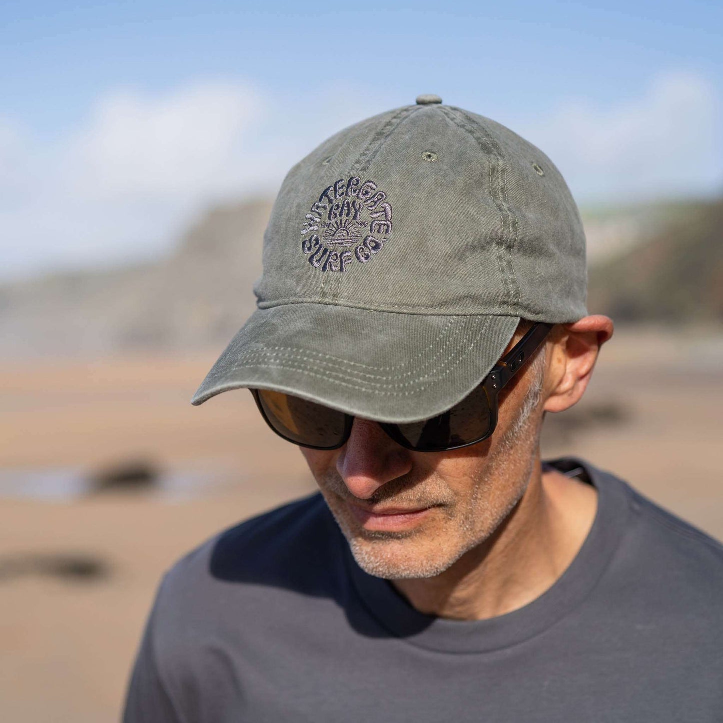 RETRO | ORGANIC COTTON CAP - KHAKI - - Watergate Bay Surf Company.