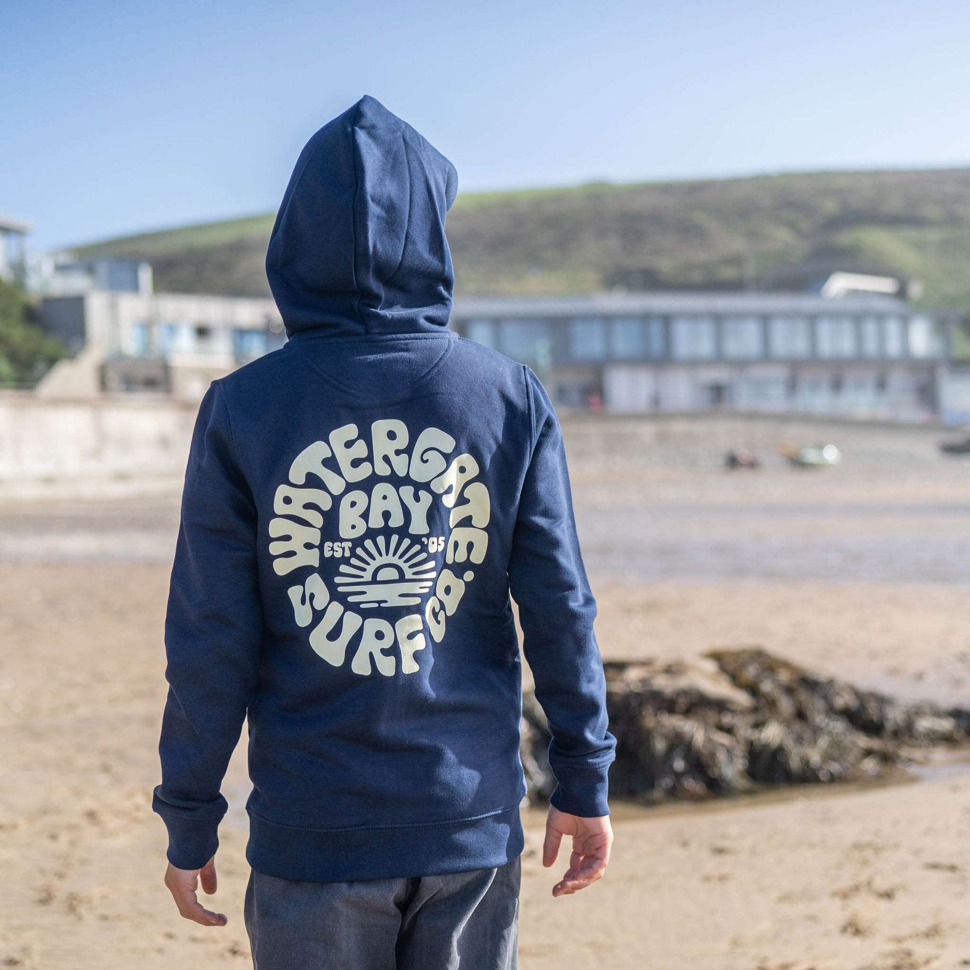 RETRO | KIDS ZIP HOODIE - NAVY -  - Watergate Bay Surf Company.