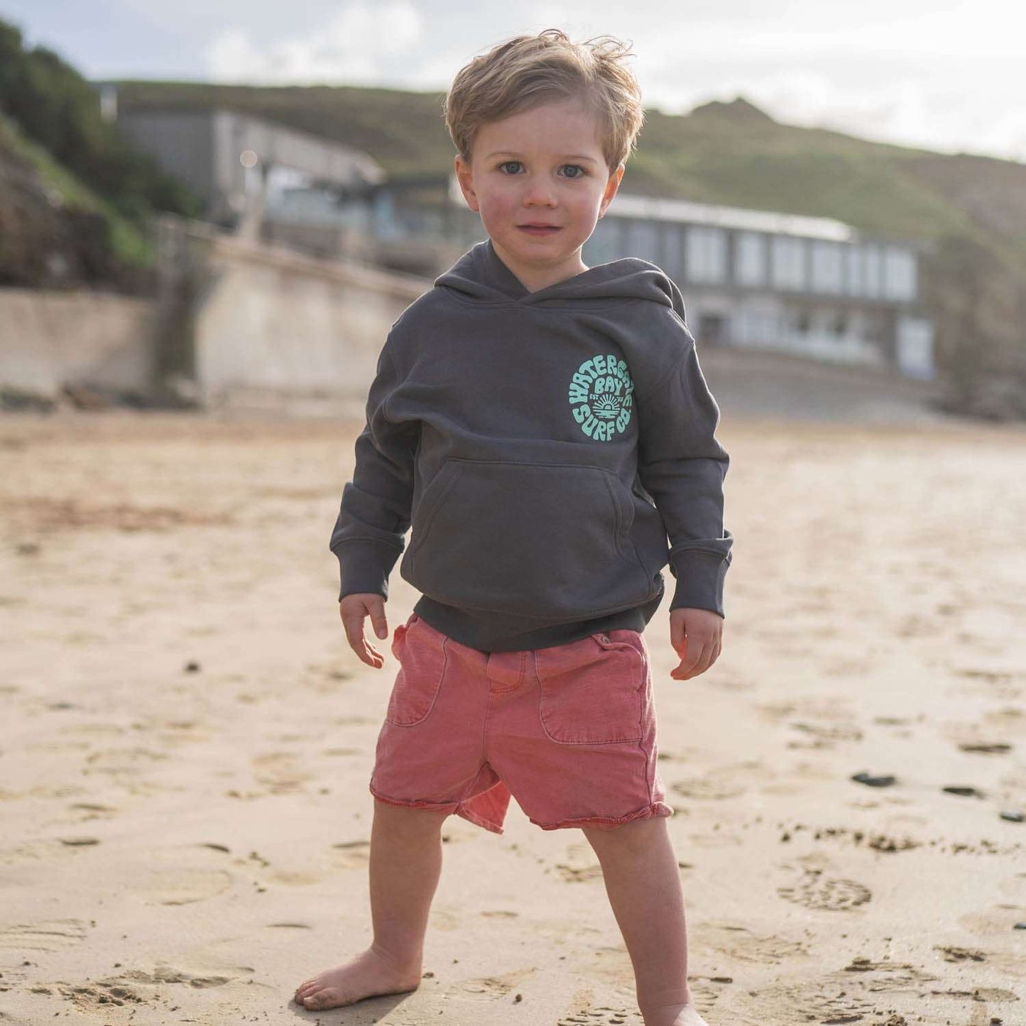RETRO | KIDS HOODIE - ANTHRACITE - - Watergate Bay Surf Company.