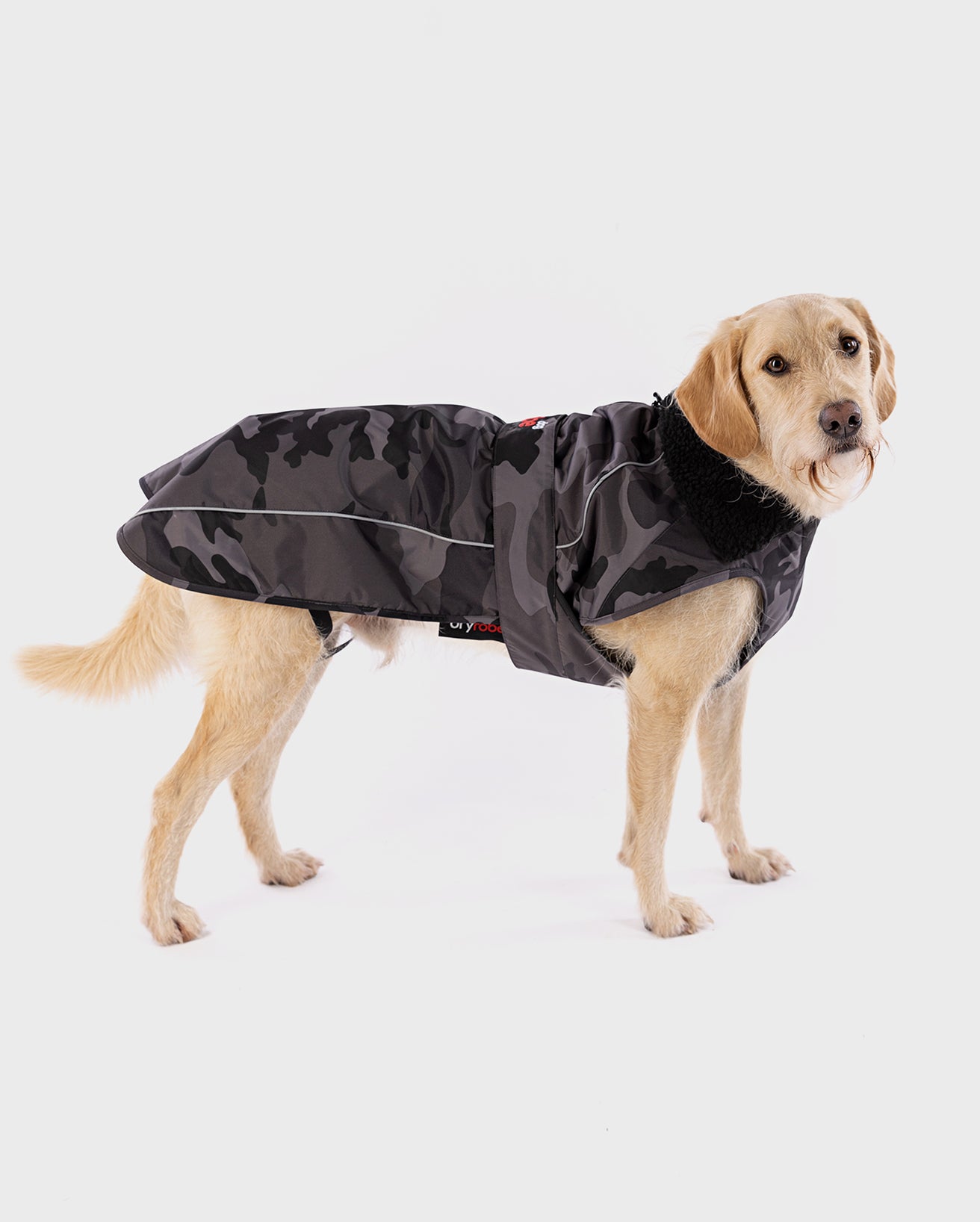 DRYROBE DOG COAT BLACKCAMO/BLACK