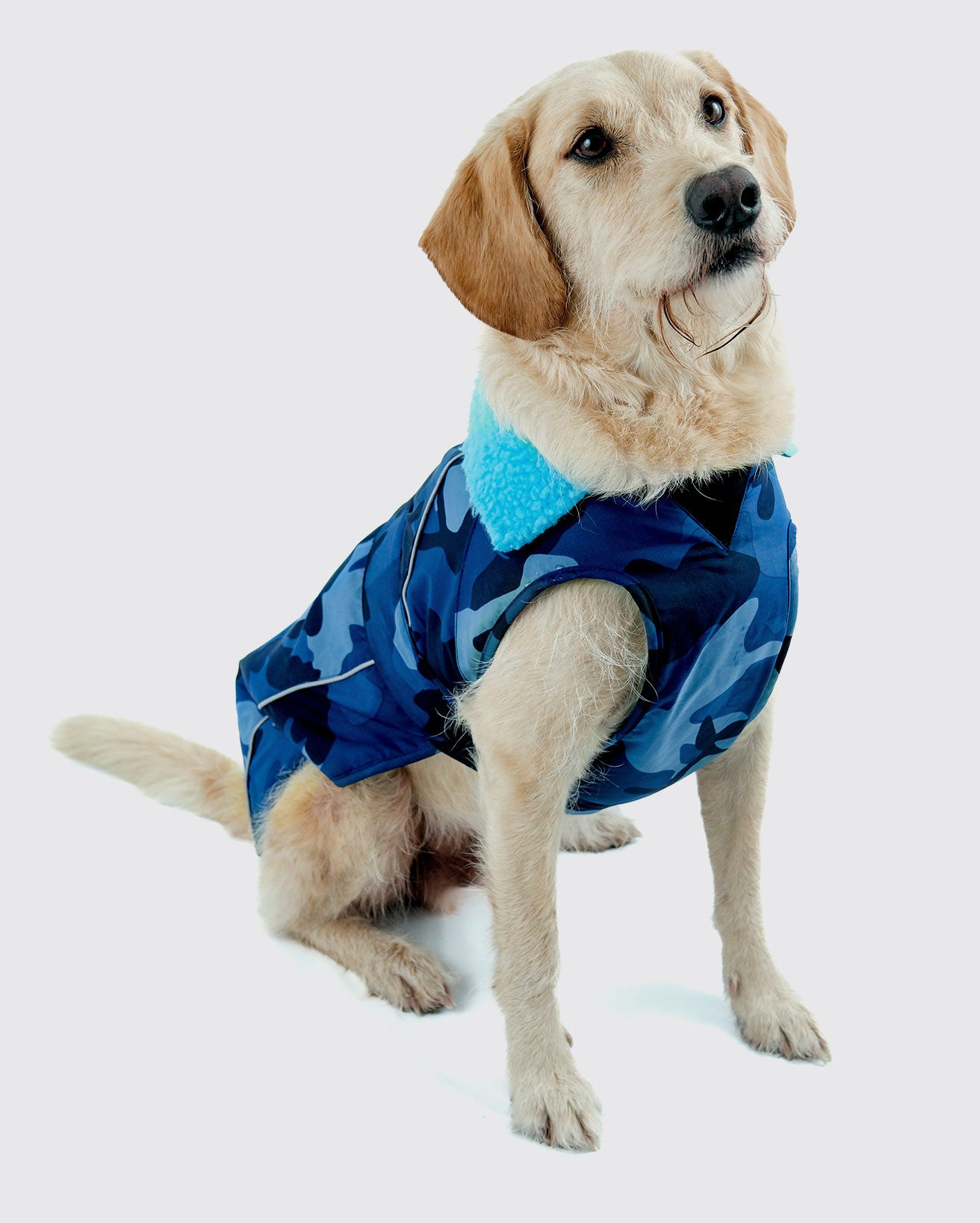 DRYROBE DOG COAT BLUECAMO/BLUE