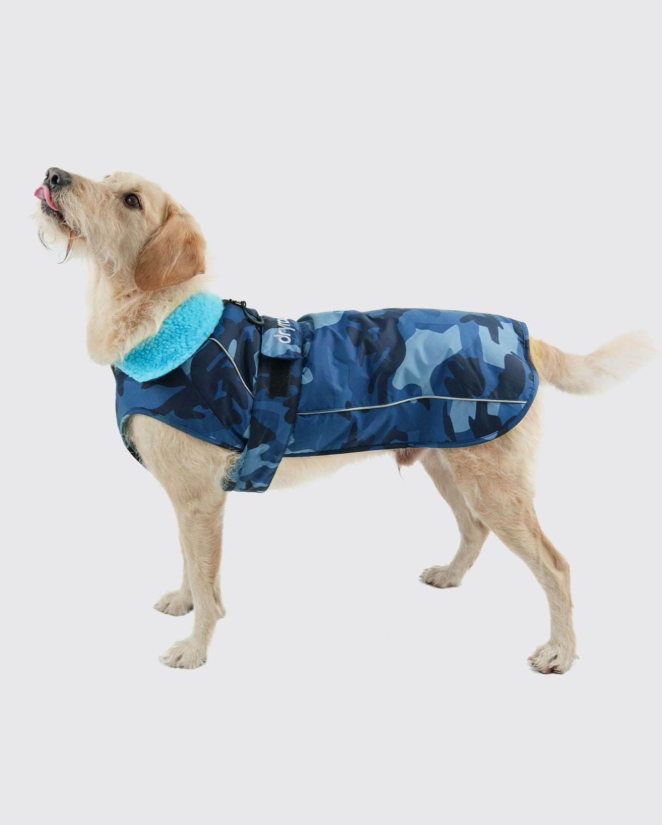 DRYROBE DOG COAT BLUECAMO/BLUE