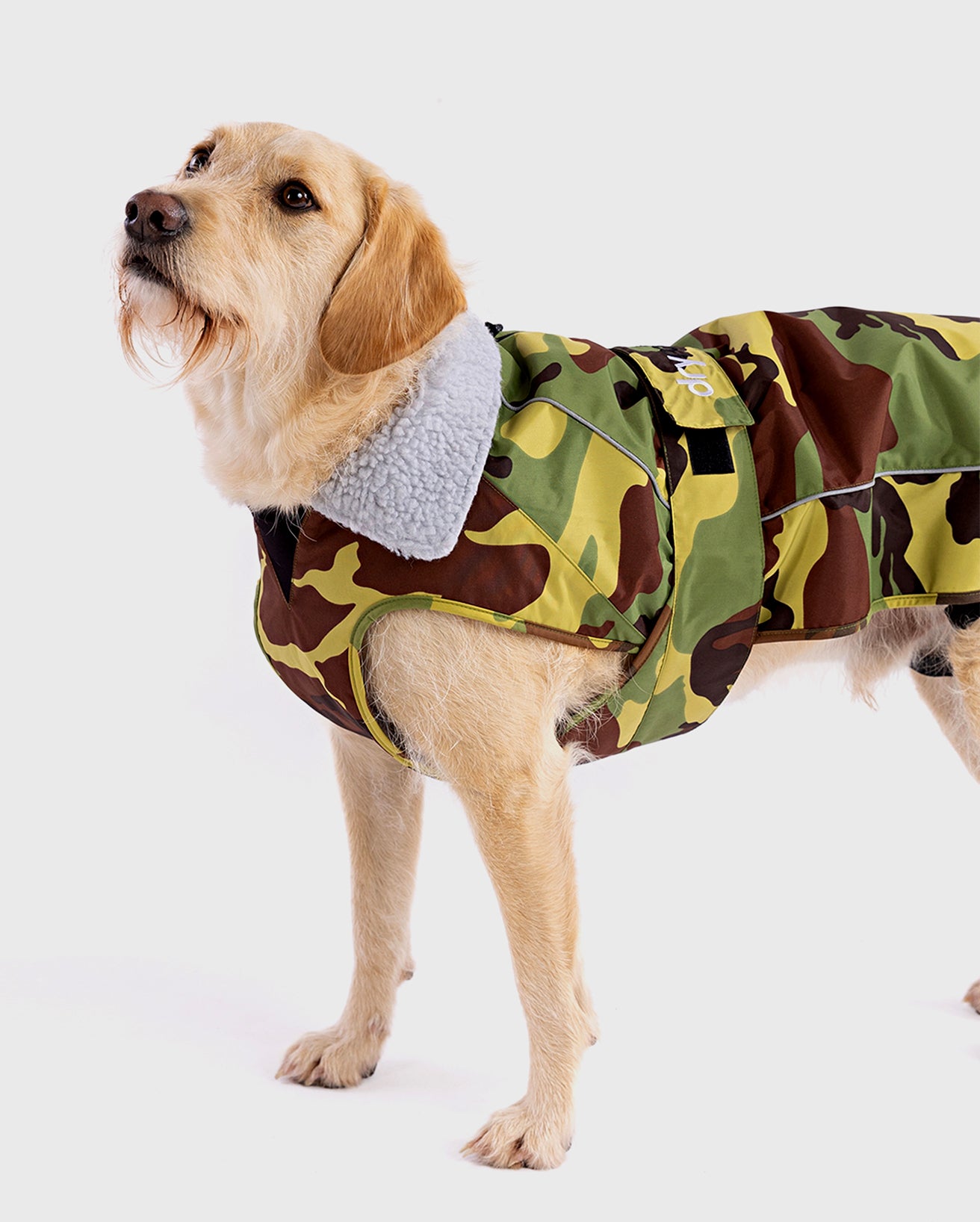 DRYROBE DOG COAT GREENCAMO/GREY
