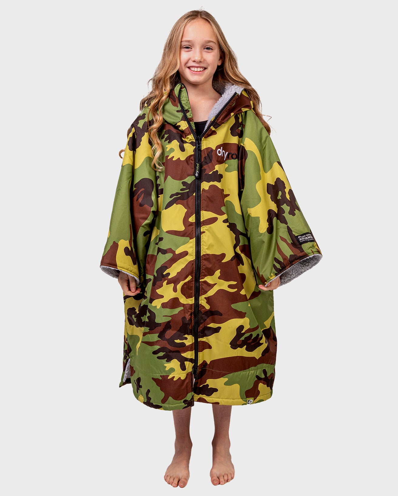 DRYROBE ADVANCED EASY-FIT GREENCAMO/GREY 5Y-9Y
