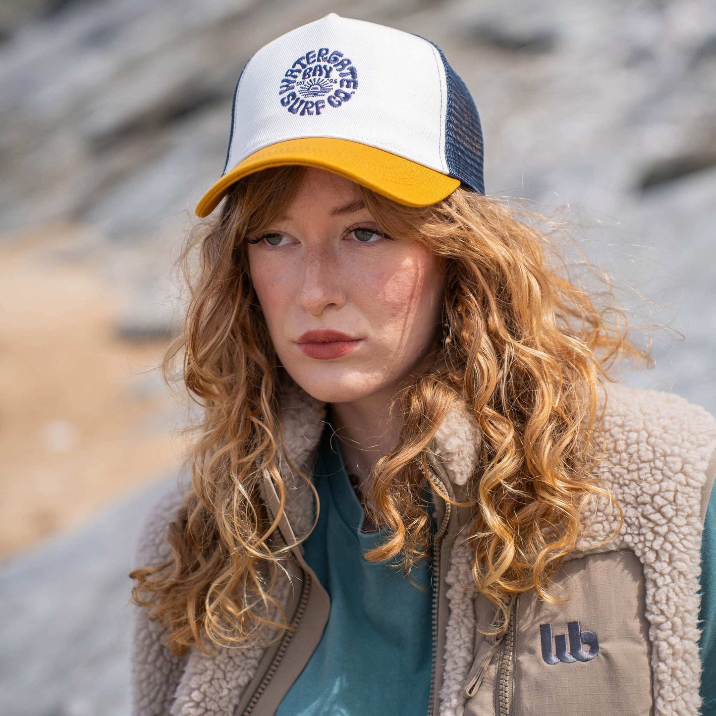 RETRO | TRUCKER CAP IVORY/CURCUMA/NAVY