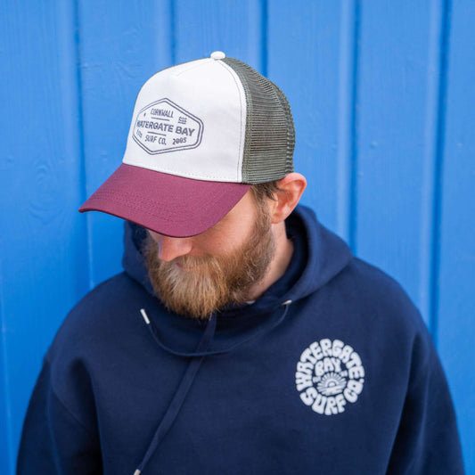 DIAMOND | TRUCKER CAP - IVORY/CHERRY