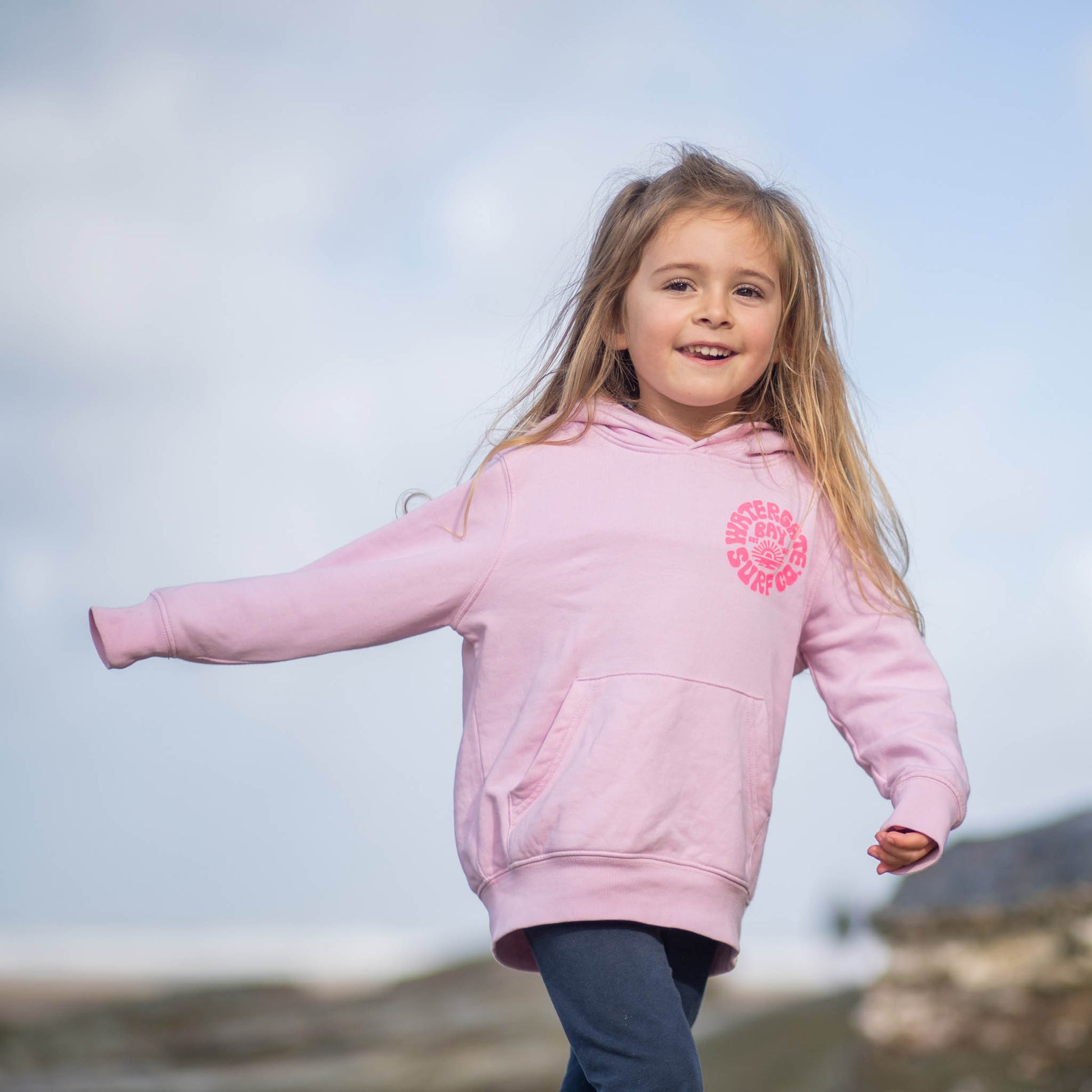 RETRO | KIDS HOODIE - COTTON PINK -  - Watergate Bay Surf Company.