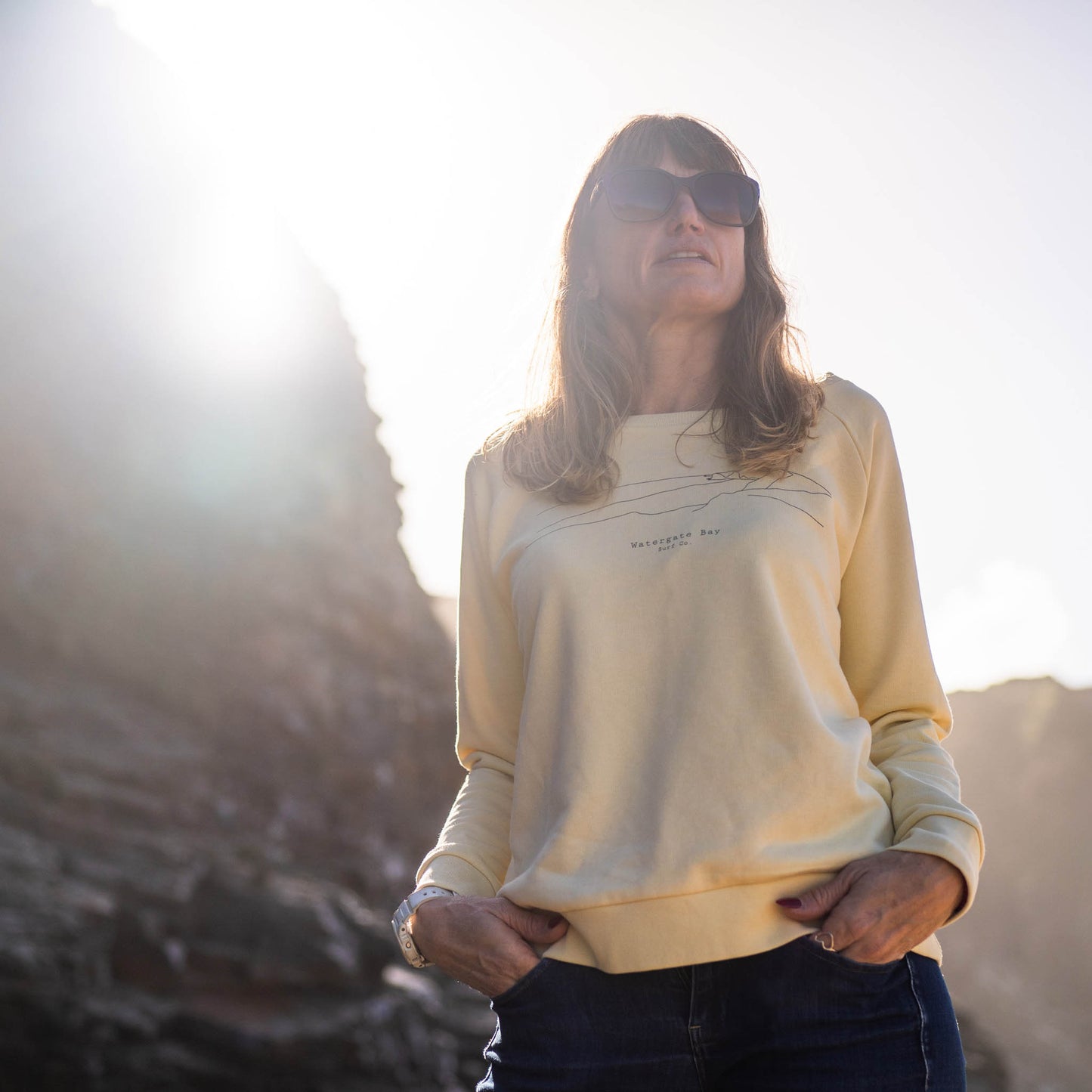 LINE | WOMENS RELAXED SWEATSHIRT - BUTTER -  - Watergate Bay Surf Company.