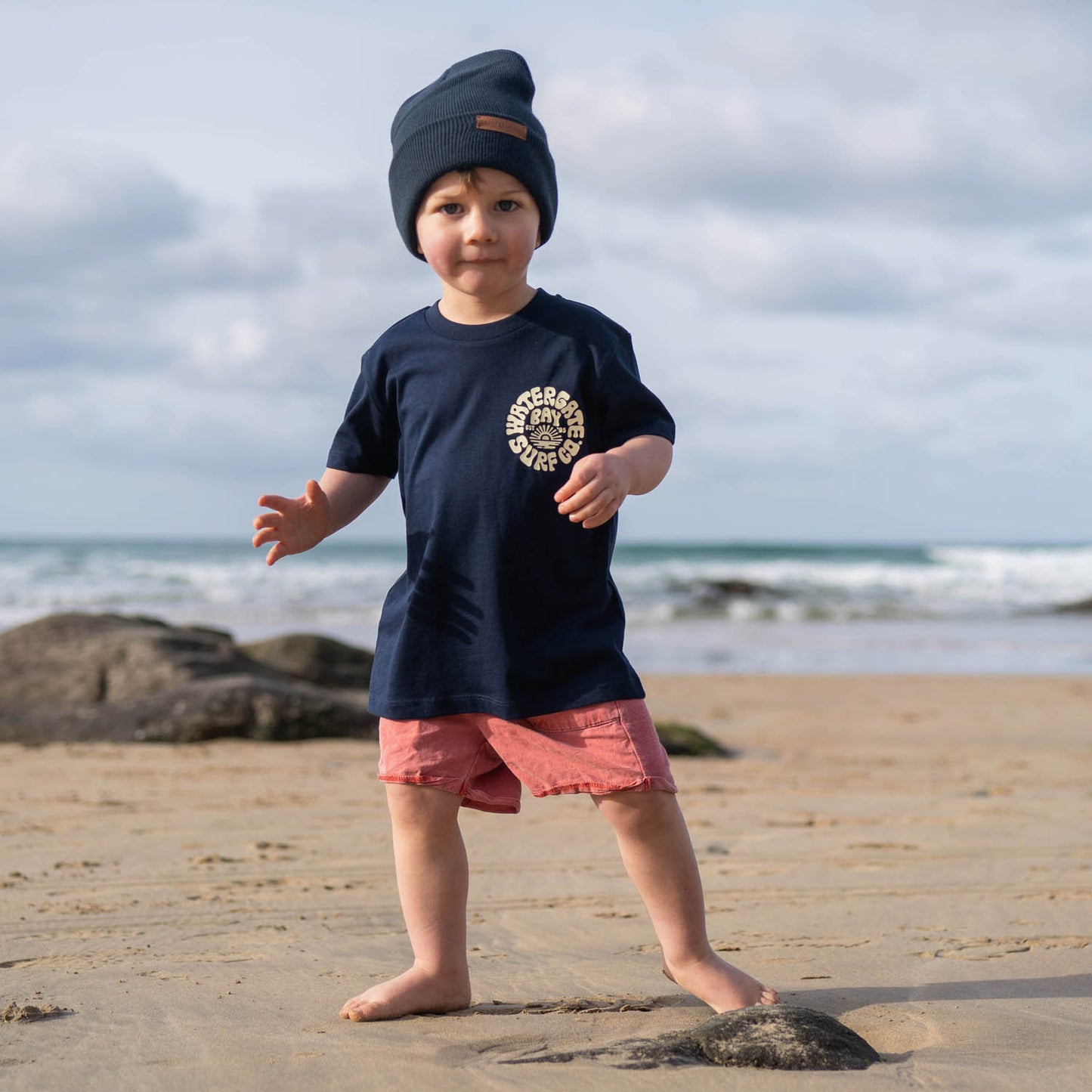 RETRO | KIDS T-SHIRT - NAVY -  - Watergate Bay Surf Company.