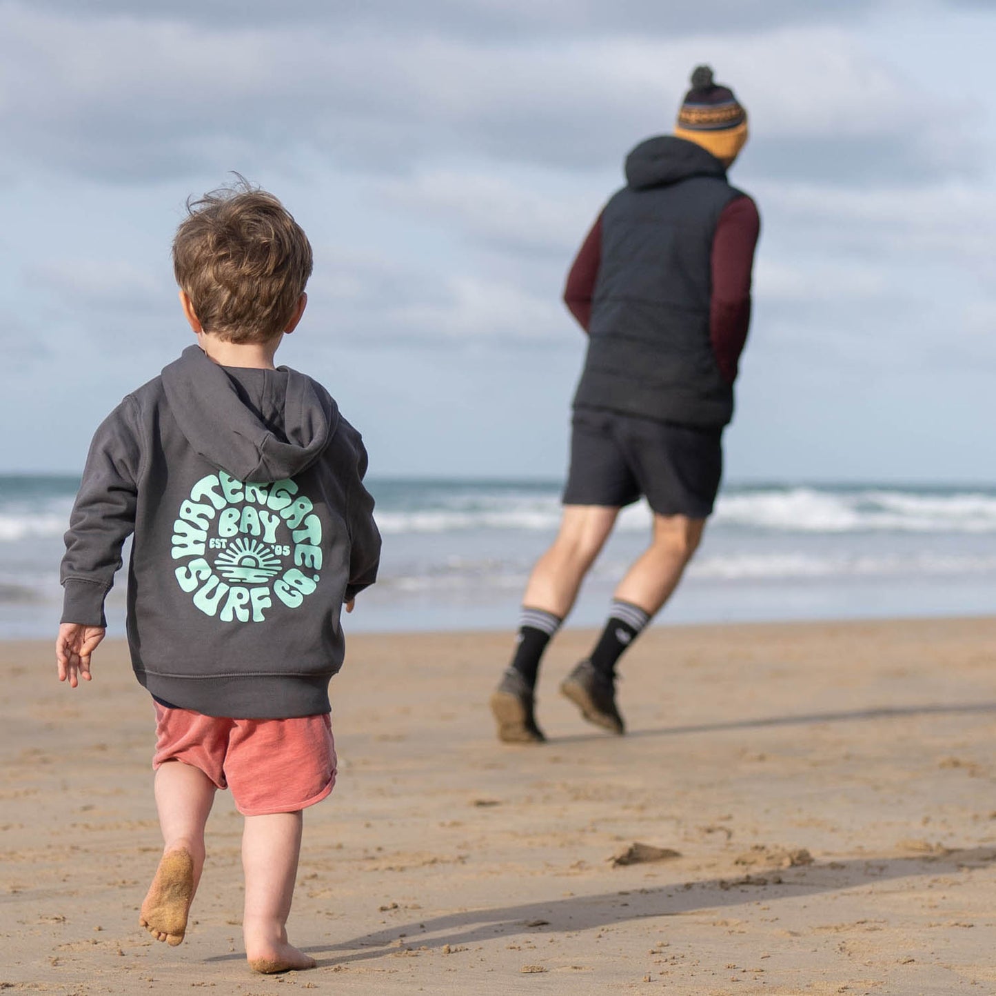 RETRO | KIDS HOODIE - ANTHRACITE -  - Watergate Bay Surf Company.