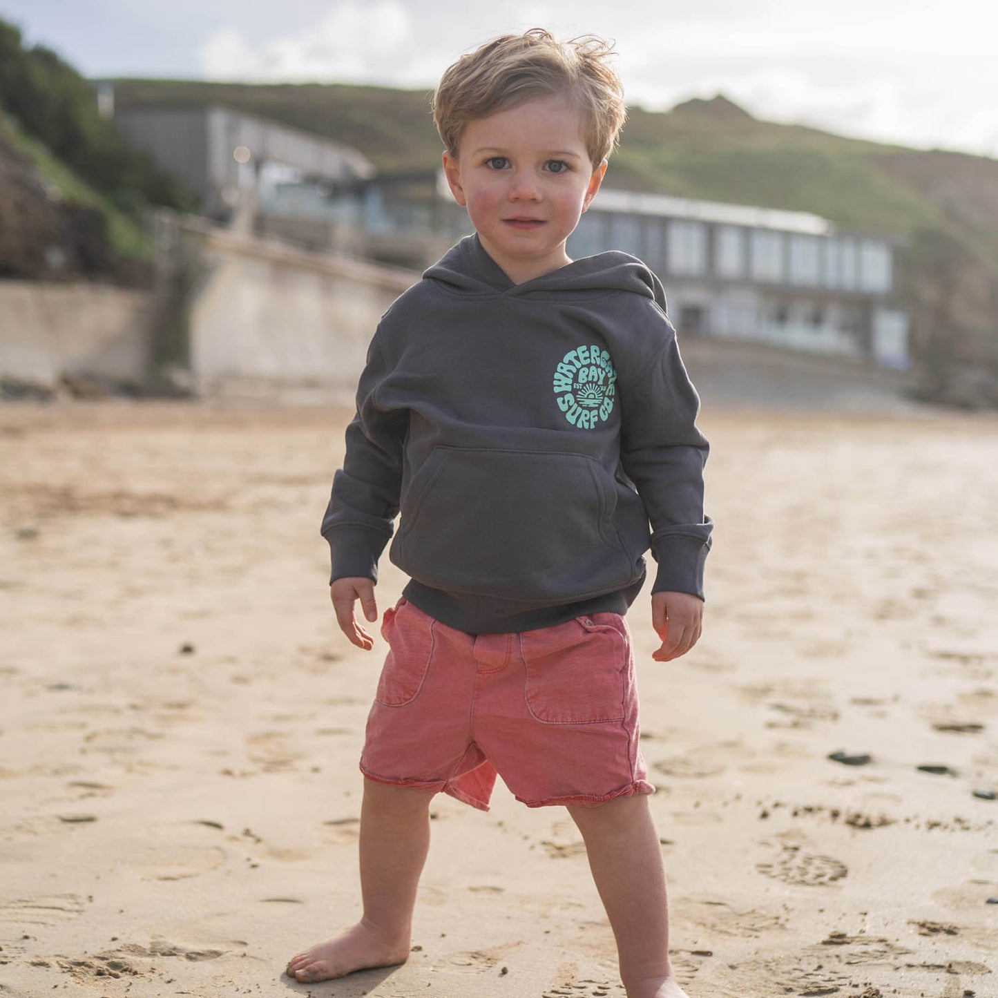 RETRO | KIDS HOODIE - ANTHRACITE -  - Watergate Bay Surf Company.