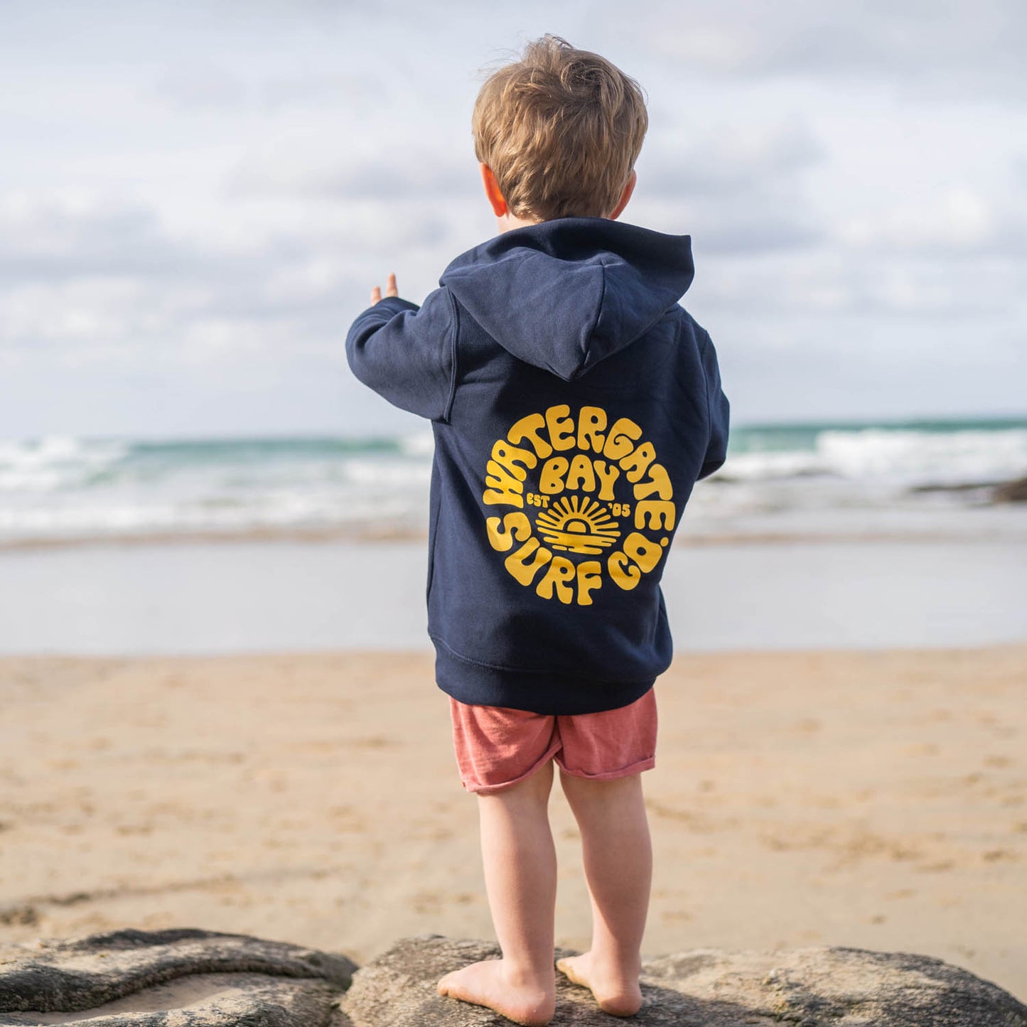 RETRO | KIDS HOODIE - NAVY -  - Watergate Bay Surf Company.