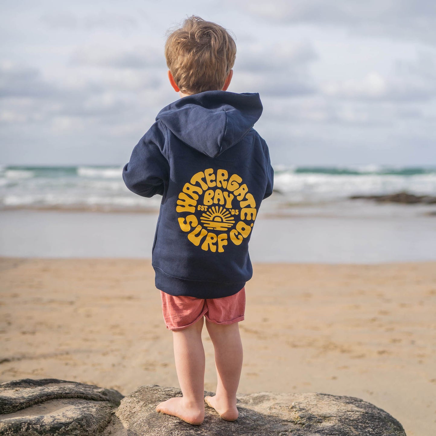 RETRO | KIDS HOODIE - NAVY -  - Watergate Bay Surf Company.