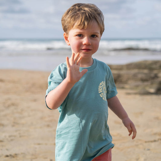 RETRO | KIDS T-SHIRT - TEAL -  - Watergate Bay Surf Company.