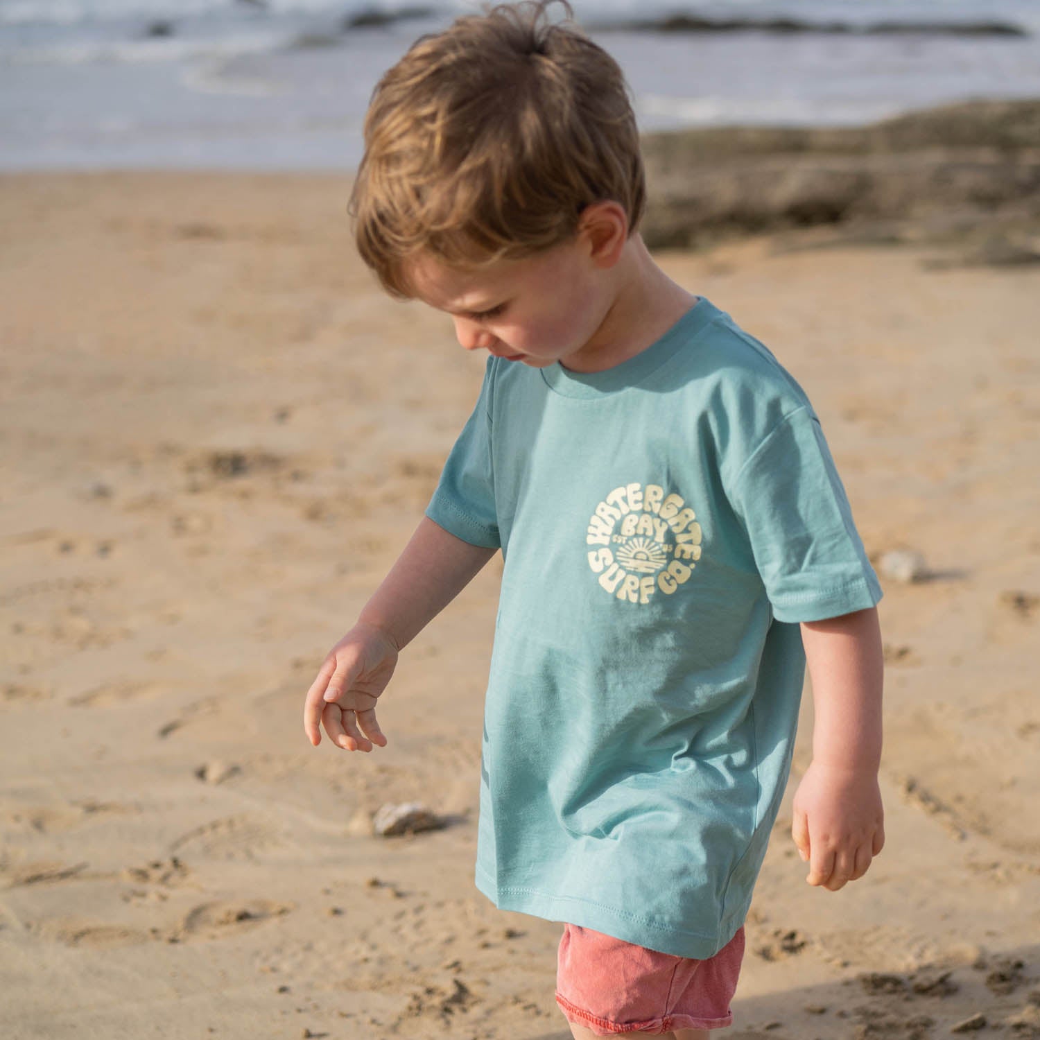 RETRO | KIDS T-SHIRT - TEAL -  - Watergate Bay Surf Company.