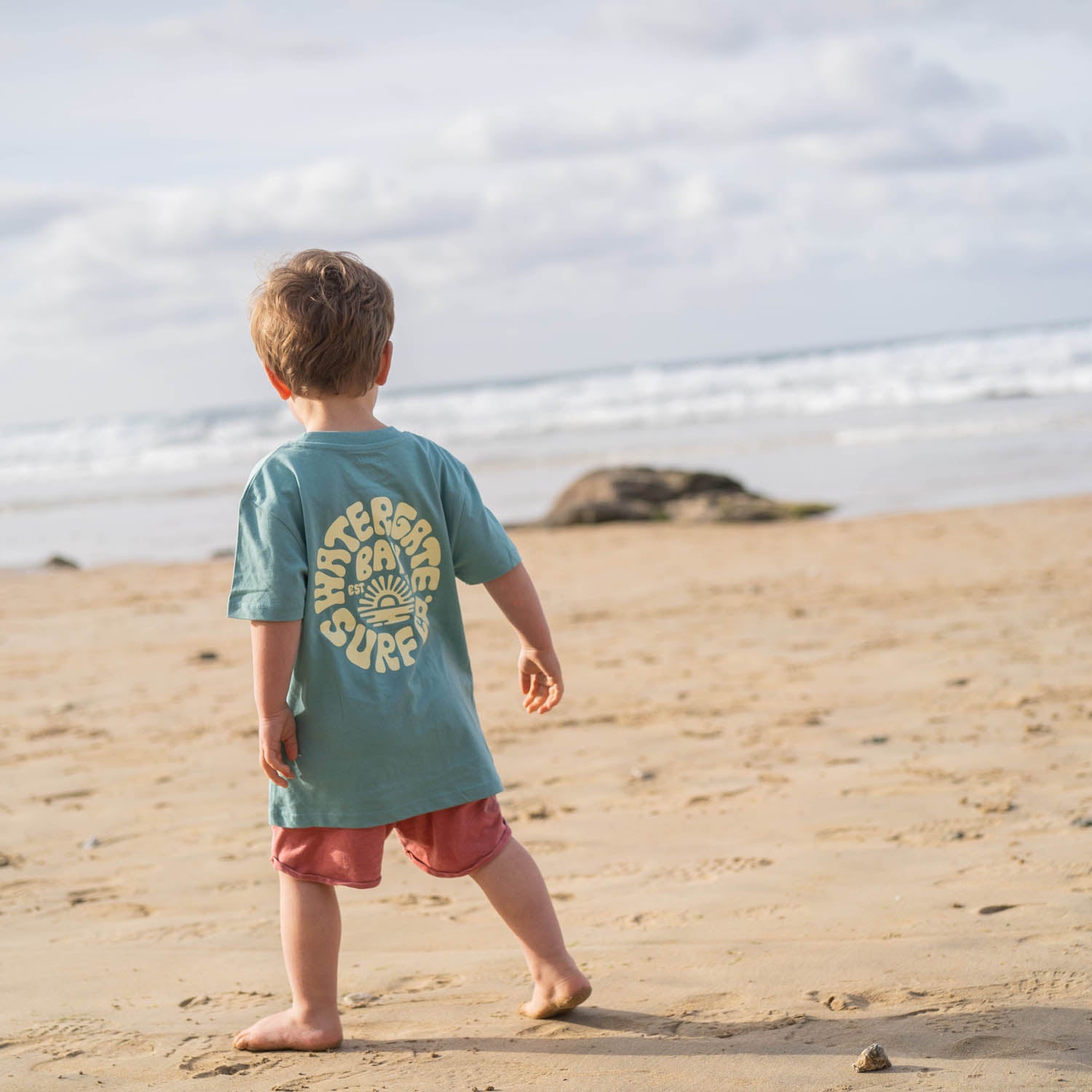 RETRO | KIDS T-SHIRT - TEAL -  - Watergate Bay Surf Company.