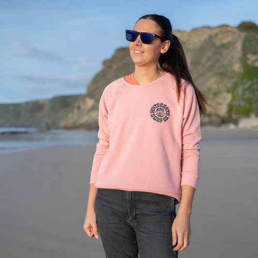 RETRO | WOMENS RELAXED SWEATSHIRT - CANYON PINK -  - Watergate Bay Surf Company.