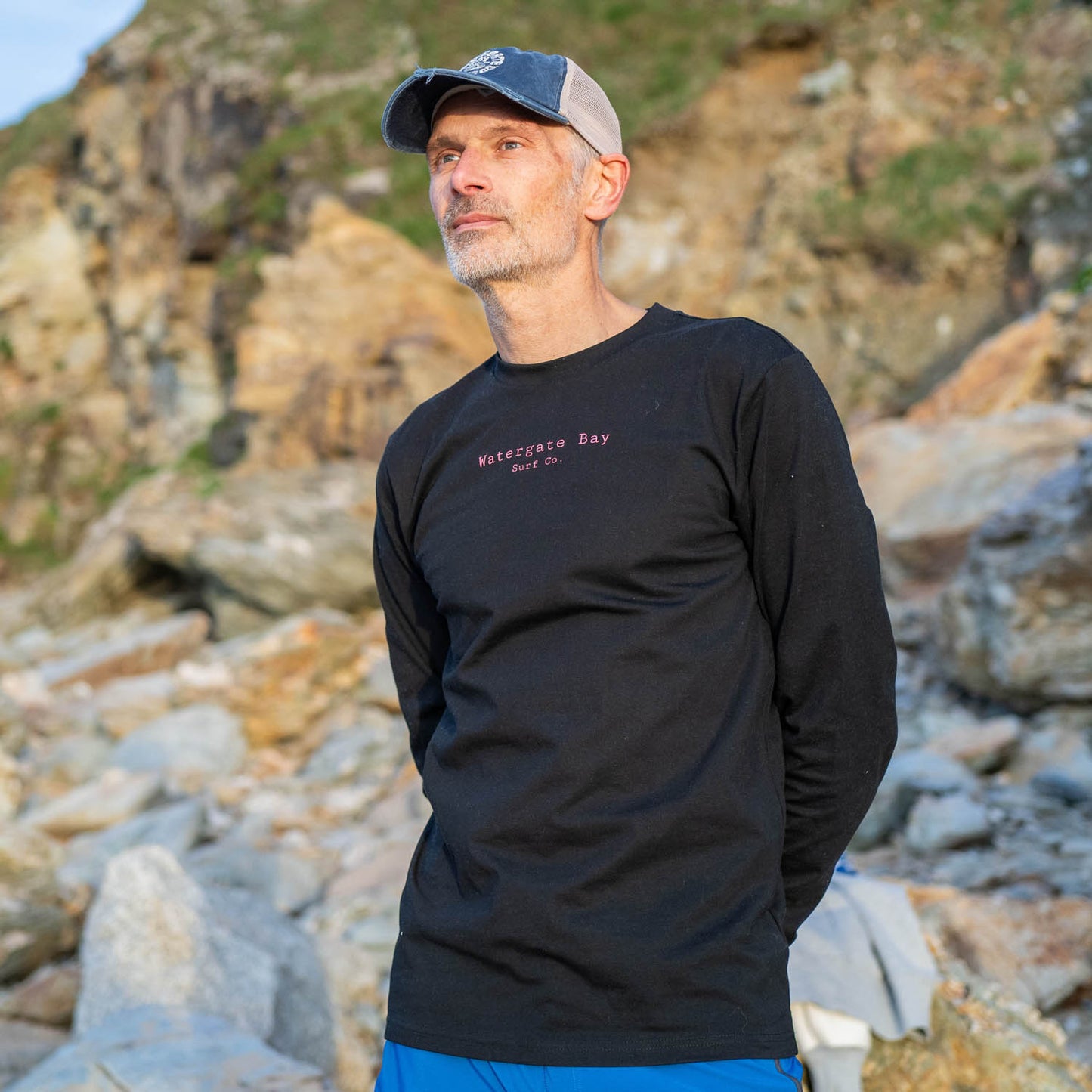 TEXT | LONG SLEEVE T-SHIRT - BLACK -  - Watergate Bay Surf Company.