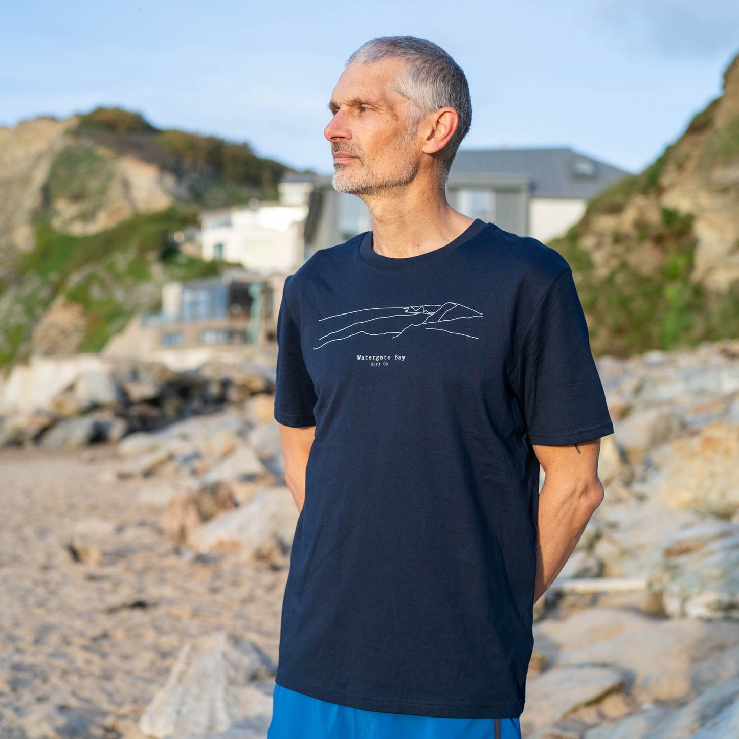 LINE | T-SHIRT - NAVY -  - Watergate Bay Surf Company.