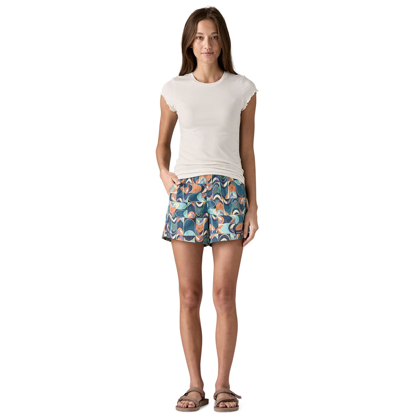 PATAGONIA WOMENS BAGGIES SHORTS 5" SWALLOW TAIL GEO