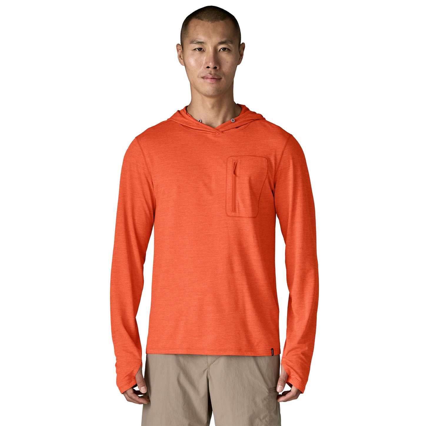 PATAGONIA MEN'S CAP COOL SUNHOODY COAL/ORANGE