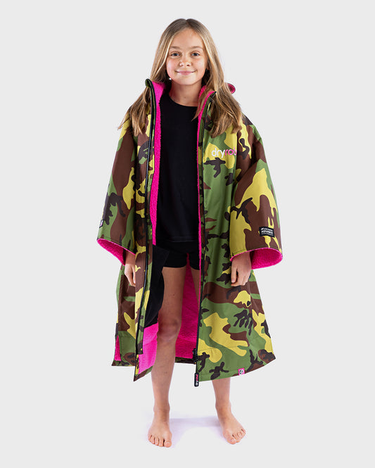 DRYROBE ADVANCED EASY-FIT GREENCAMO/PINK 5Y-9Y