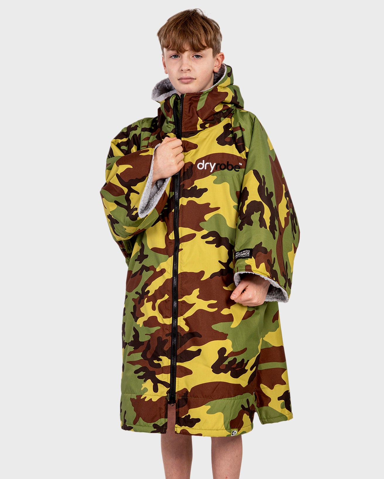 DRYROBE ADVANCED EASY-FIT GREENCAMO/GREY 5Y-9Y